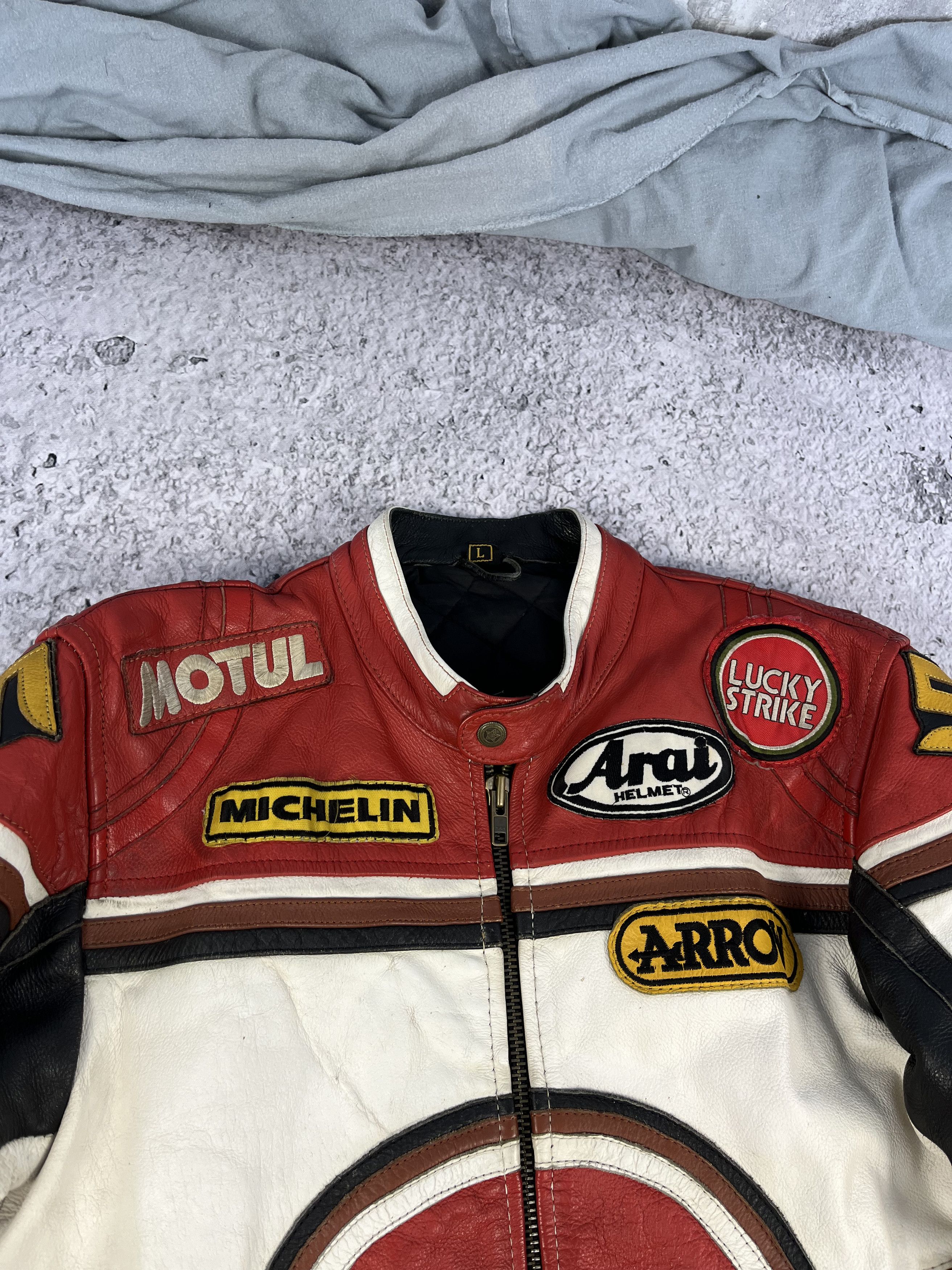 Vintage 90s Lucky Strike Y2K Leather Jacket Racing 1990s Vintage Size US S / EU 44-46 / 1 - 5 Thumbnail
