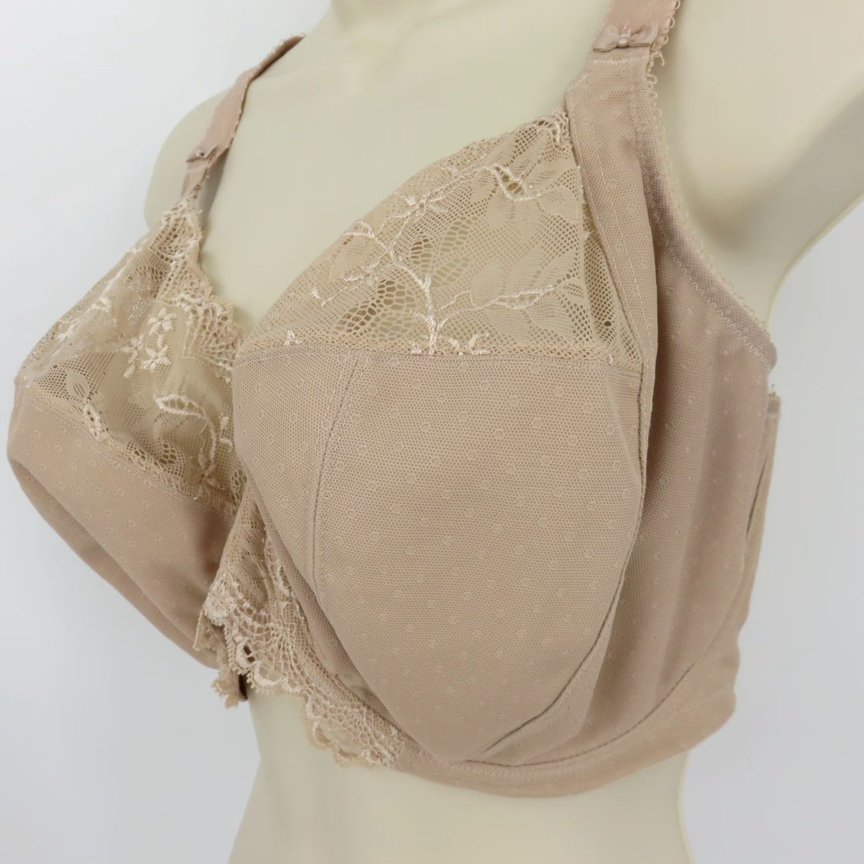 Vintage Elomi Bra 36L Meredith Style 4440 Stretch Lace Banded Underwire Unlined Womens Size ONE SIZE - 6 Thumbnail