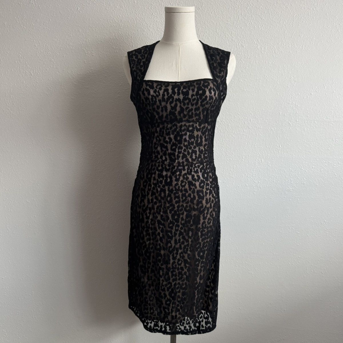 Other MODA INTERNATIONAL Vintage Black Leopard Print Mini Dress Size S / US 4 / IT 40 - 2 Thumbnail