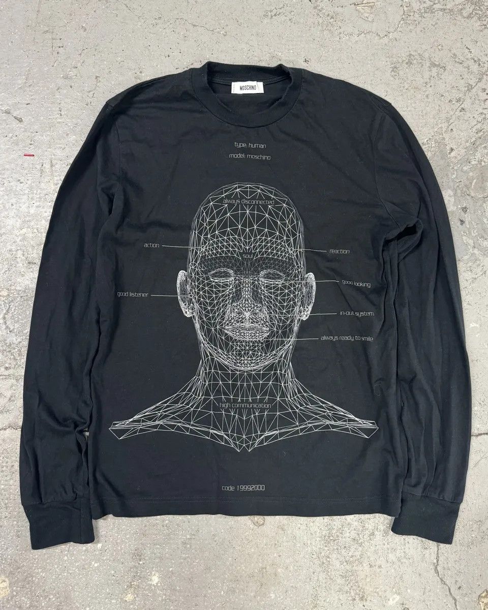 Moschino 2000s Moschino Black Human Anatomy Longsleeves Size US M / EU 48-50 / 2 - 1 Thumbnail