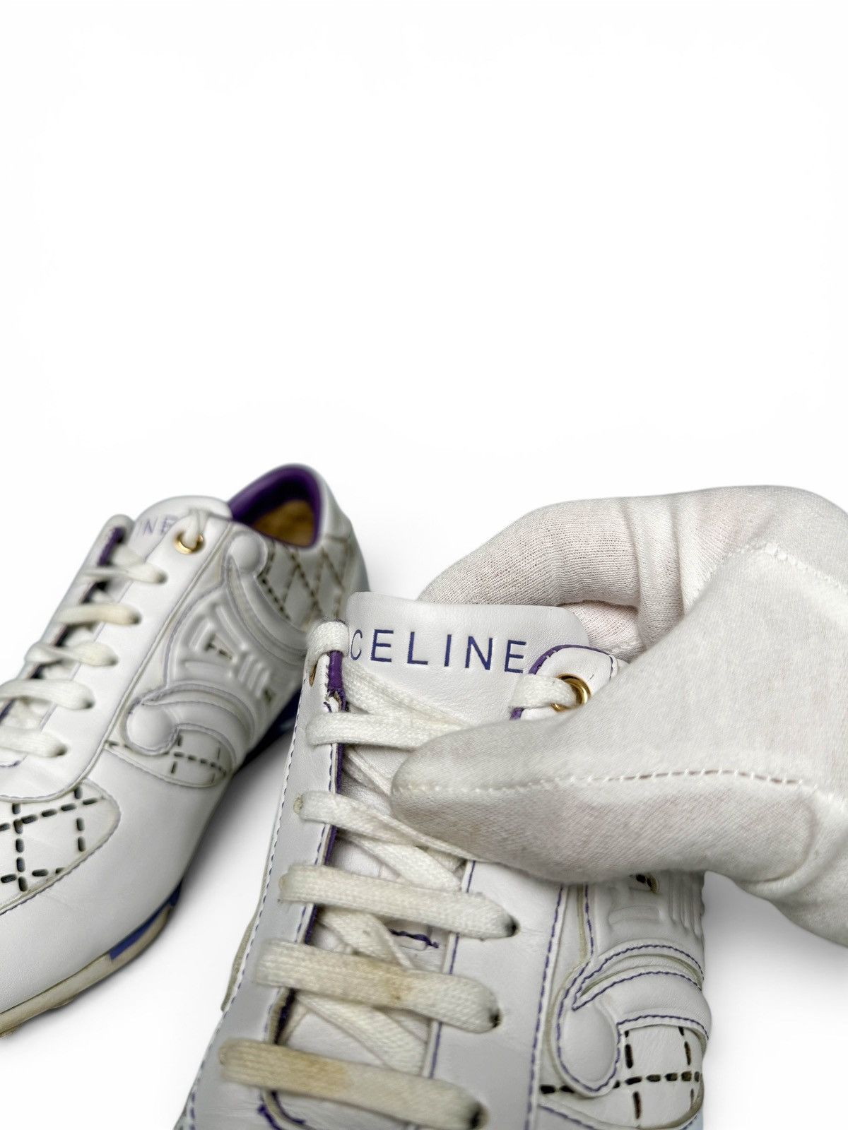 Celine Celine Vintage Triomphe Sneaker Size US 7 / IT 37 - 8 Thumbnail
