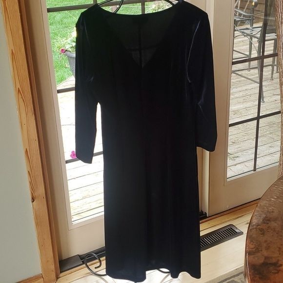 Vintage Connected Apparel Navy Blue Velour Vneck Event Accented Midi Size XL / US 12-14 / IT 48-50 - 6 Thumbnail