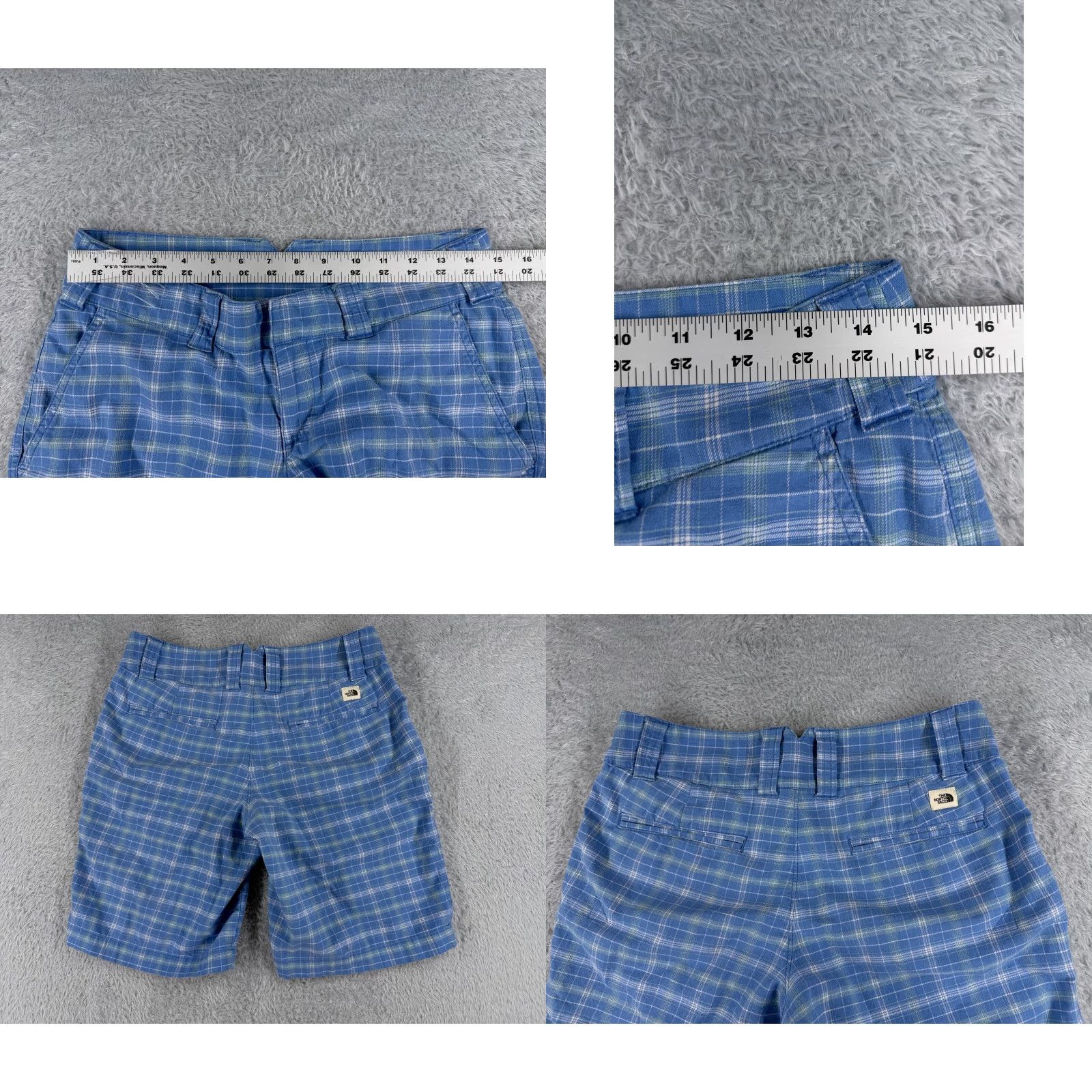 The North Face The North Face Shorts Women Regular 6 Blue Plaid Cotton Blend Knit Chino Golf 30x10 Size 28" / US 6 / IT 42 - 9 Thumbnail