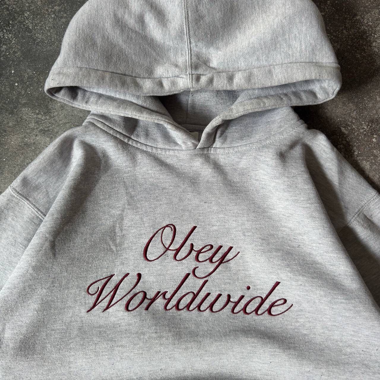 Japanese Brand Obey Worldwide Vintage Boxy Hooded Sweatshirt Size US S / EU 44-46 / 1 - 2 Thumbnail