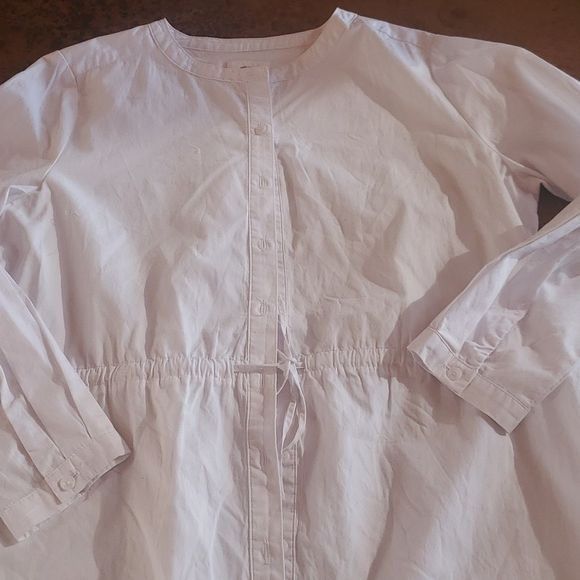 Designer C&C California White Cinched Long Sleeve Sz L Dress or Tunic Size L / US 10 / IT 46 - 1 Thumbnail