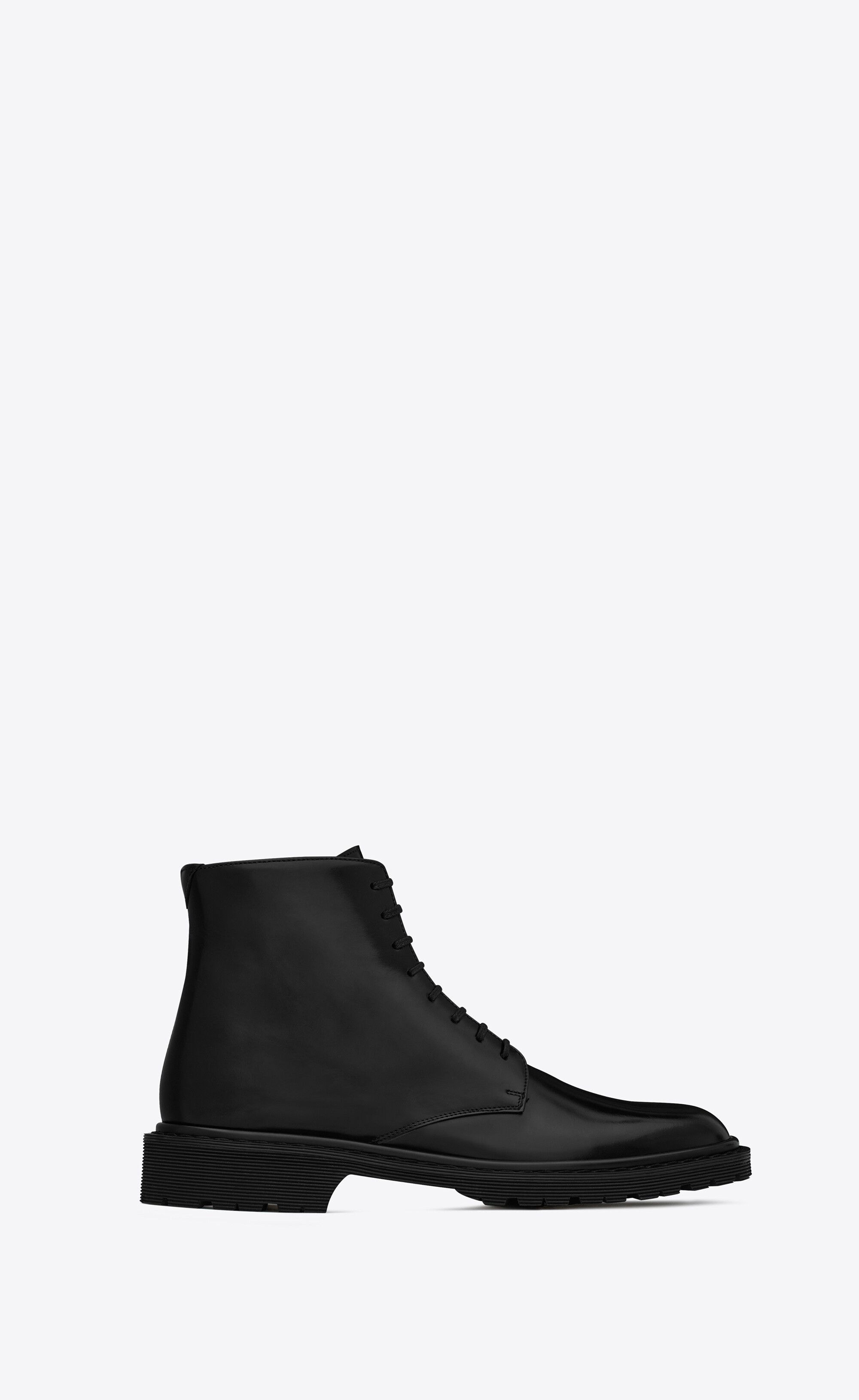 Saint Laurent Paris o1s1wg111224 Army Laced Booties in Shiny Leather in Black Size US 11 / IT 41 - 1 Thumbnail