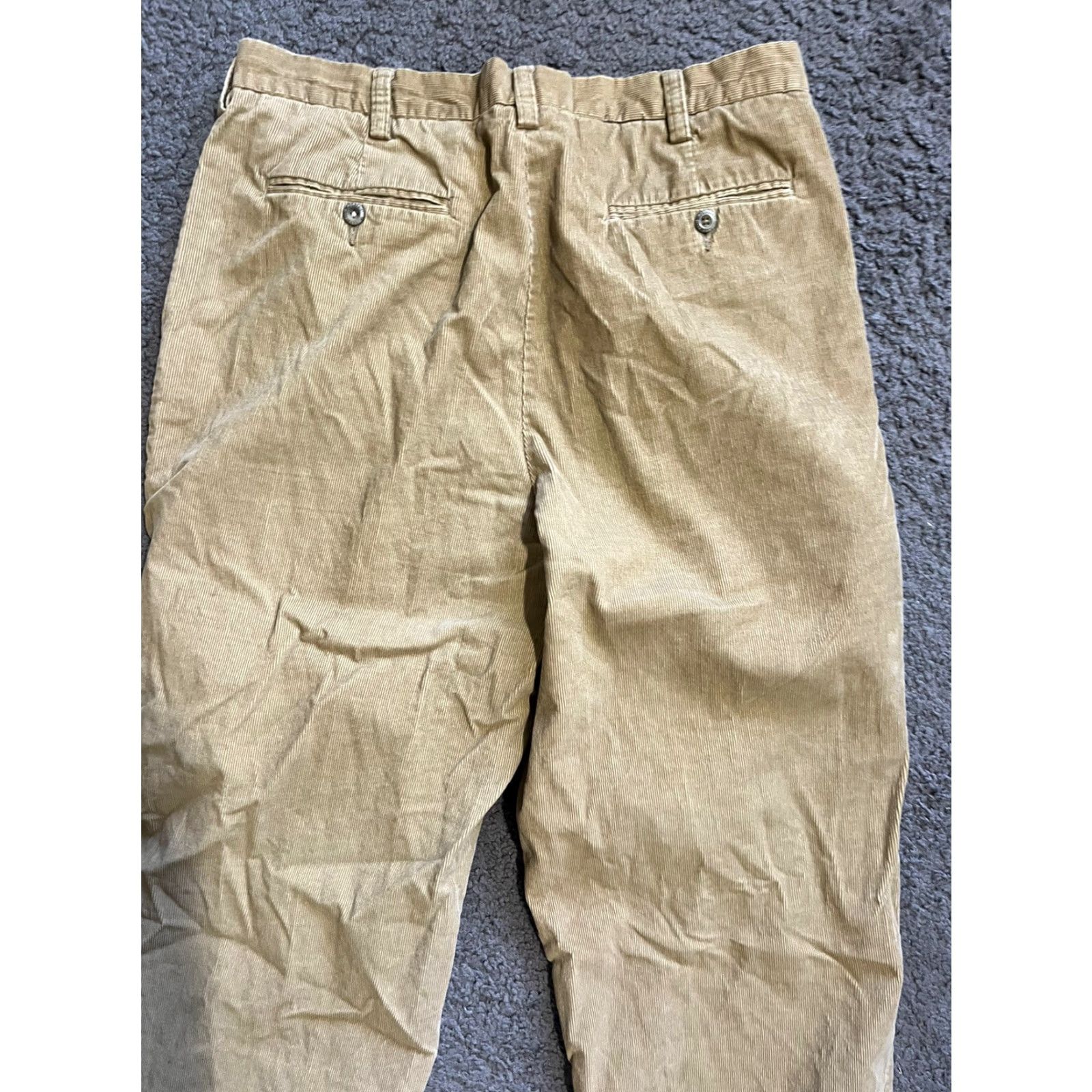 Perry Ellis Perry Ellis Chino Pants Men's 36 Regular Khaki Corduroy Pleated 31" Inseam Beigish Opt: Modern/ Casual Mens Size US 36 / EU 52 - 4 Thumbnail