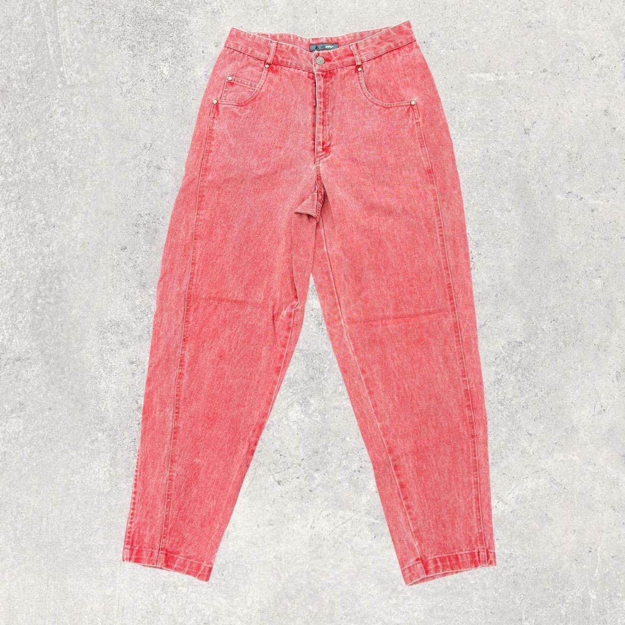 Vintage Vintage High Waisted Pink Mom Jeans Size 28" / US 6 / IT 42 - 1 Thumbnail