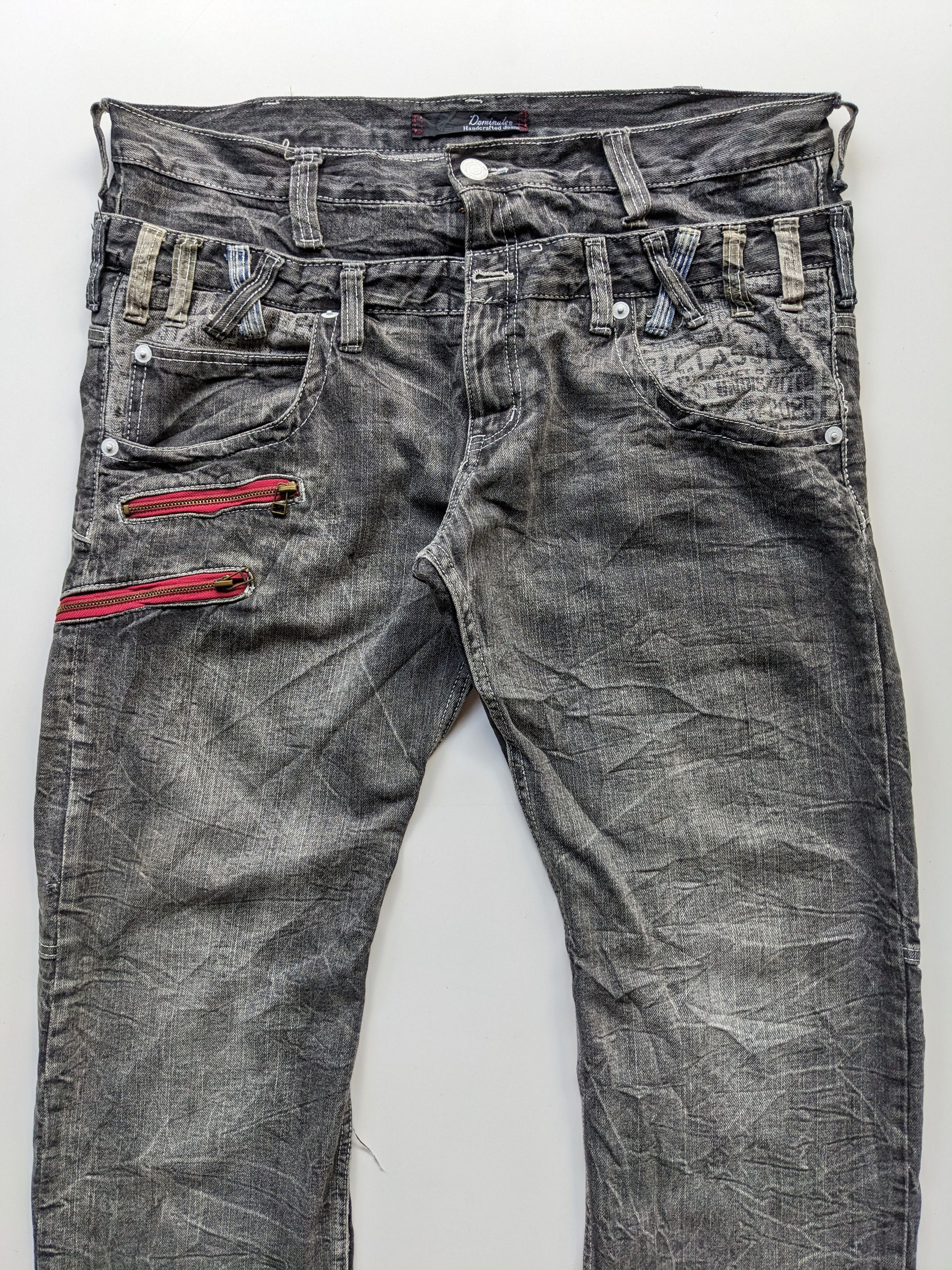Japanese Brand Dominute handcraft double waist clawmark thunder jean Size US 39 - 4 Thumbnail