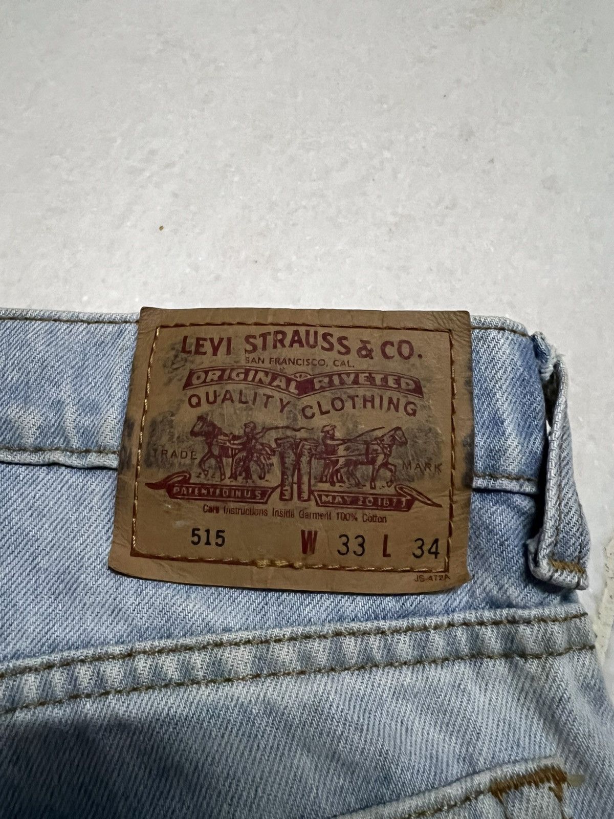 Jean × Levi's × Levi's Vintage Clothing 💥Baggy💥90’s Levis 515 Stone Wash Jean Size US 31 - 20 Thumbnail