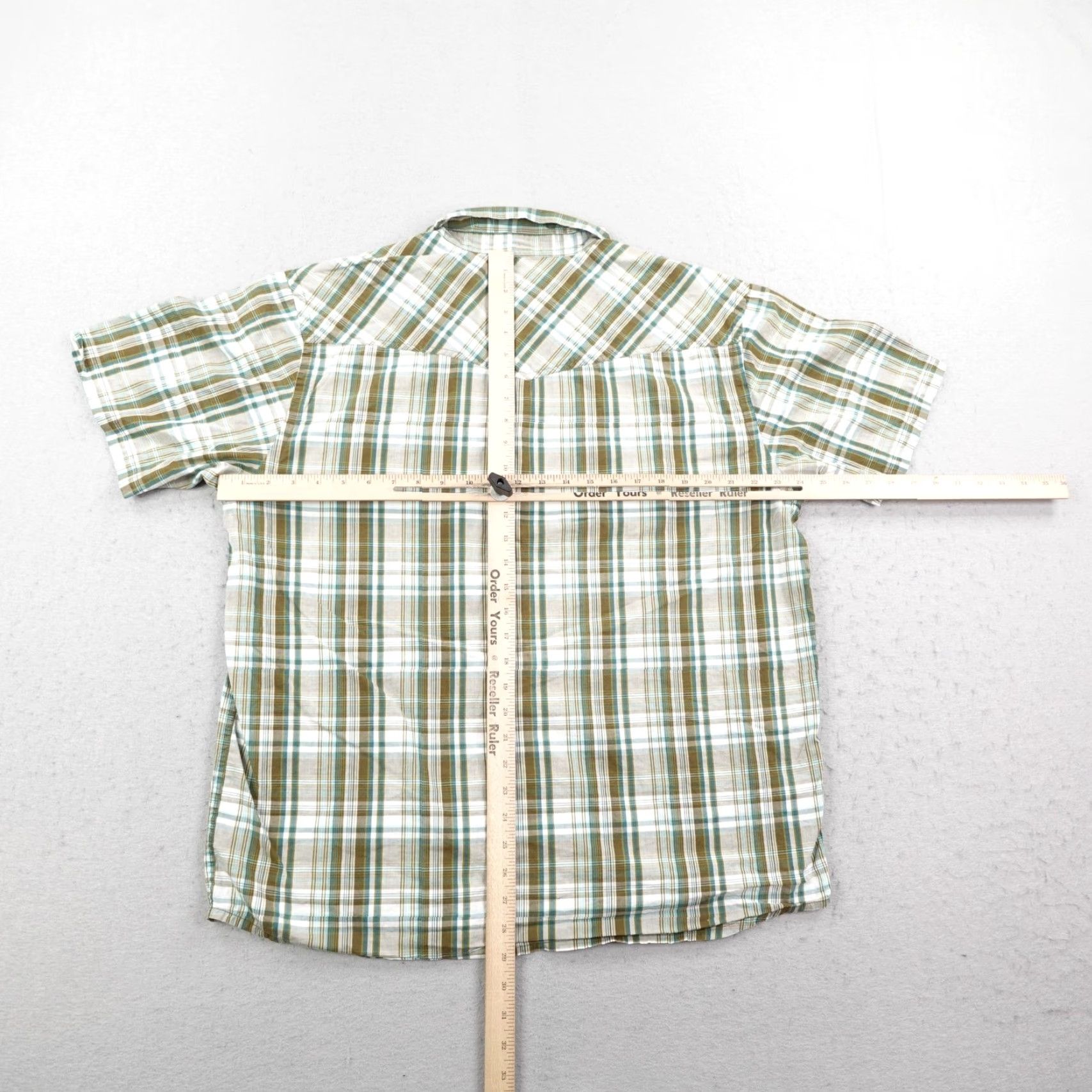 Prana Prana Shirt Mens Large Green Blue Plaid Organic Cotton Button Up Trail Hiking Size US XL / EU 56 / 4 - 6 Thumbnail