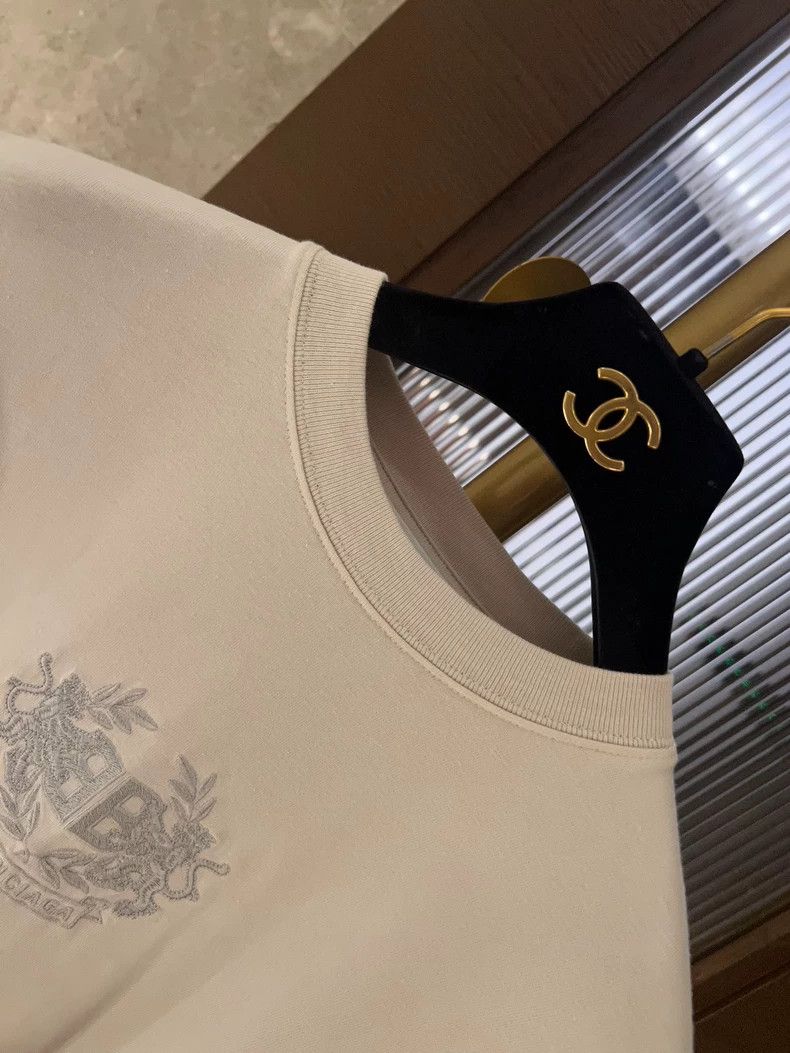 Balenciaga Balenciaga Wheat ear double B embroidered T shirt rice whi Size US M / EU 48-50 / 2 - 3 Thumbnail