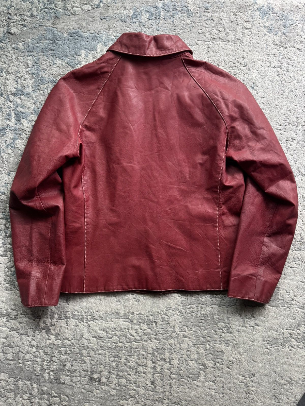 Burberry Prorsum Burberry Blue Label Burgundy Leather jacket Size 38 Size M / US 6-8 / IT 42-44 - 10 Thumbnail