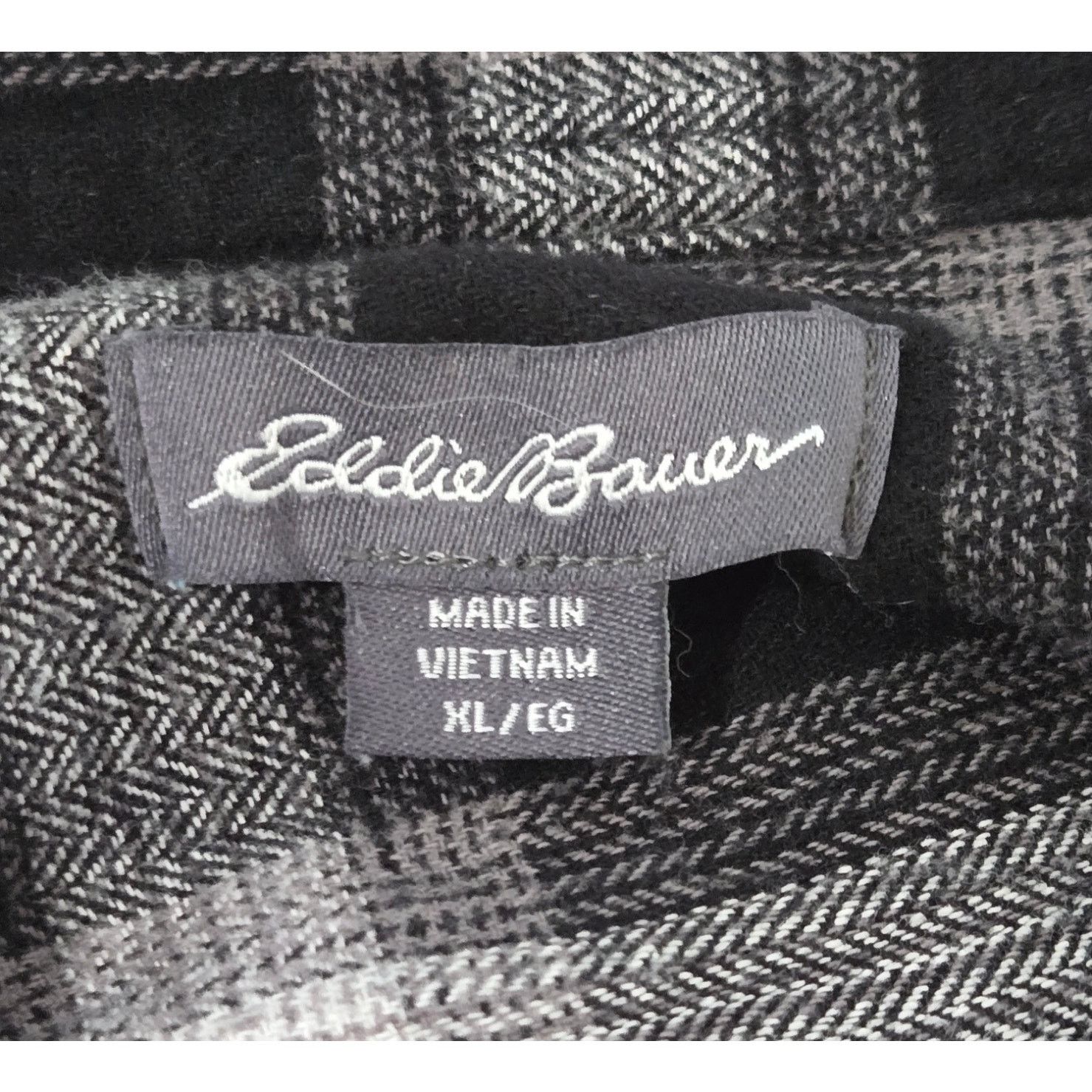 Other Eddie Bauer Black Gray Plaid Button Flannel Men's Shirt XL Size US XL / EU 56 / 4 - 3 Thumbnail