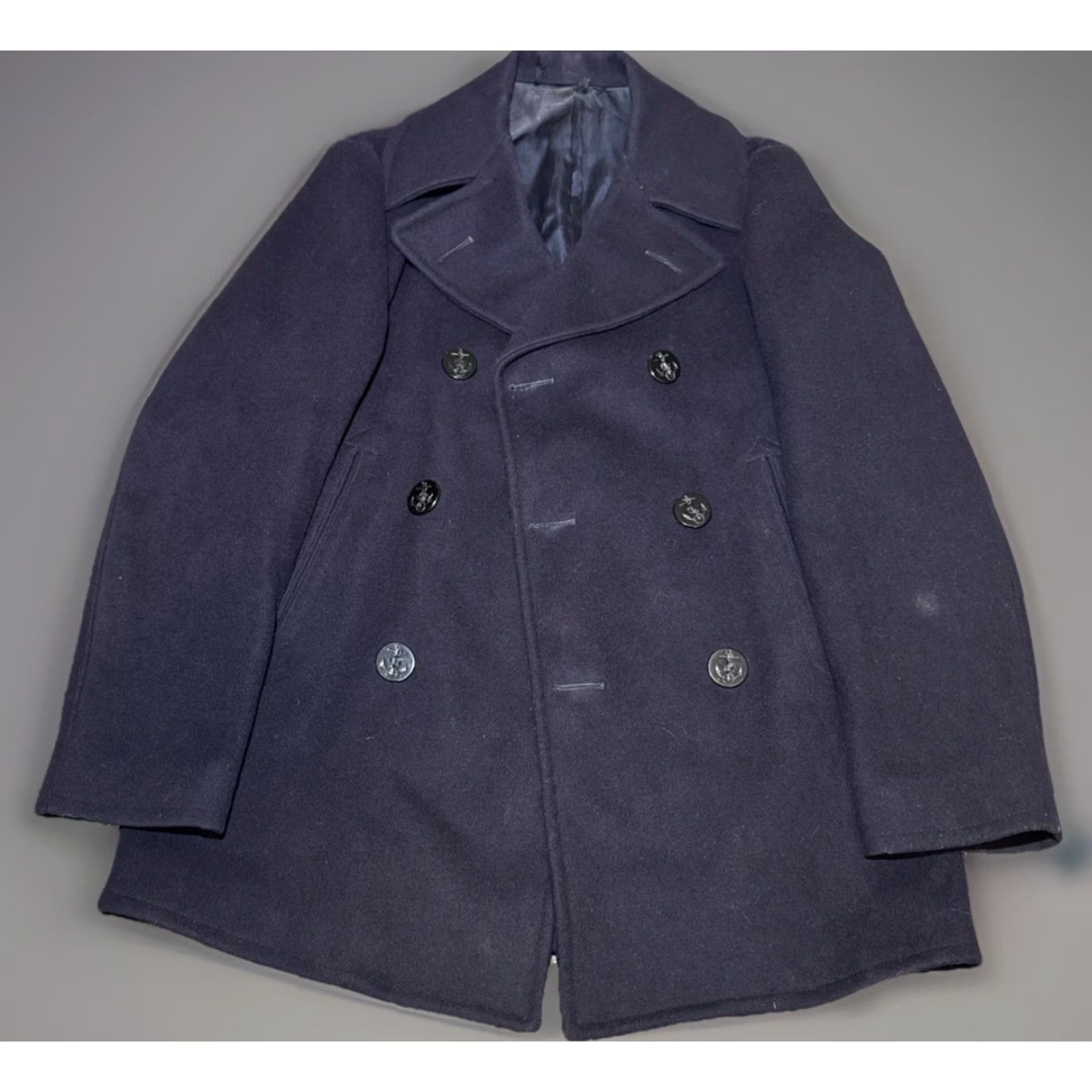 Vintage VINTAGE US Navy Pea Coat Mens 36 100% Wool Trenton Sportswear 1968 Blue Size US XXS / EU 40 - 2 Thumbnail