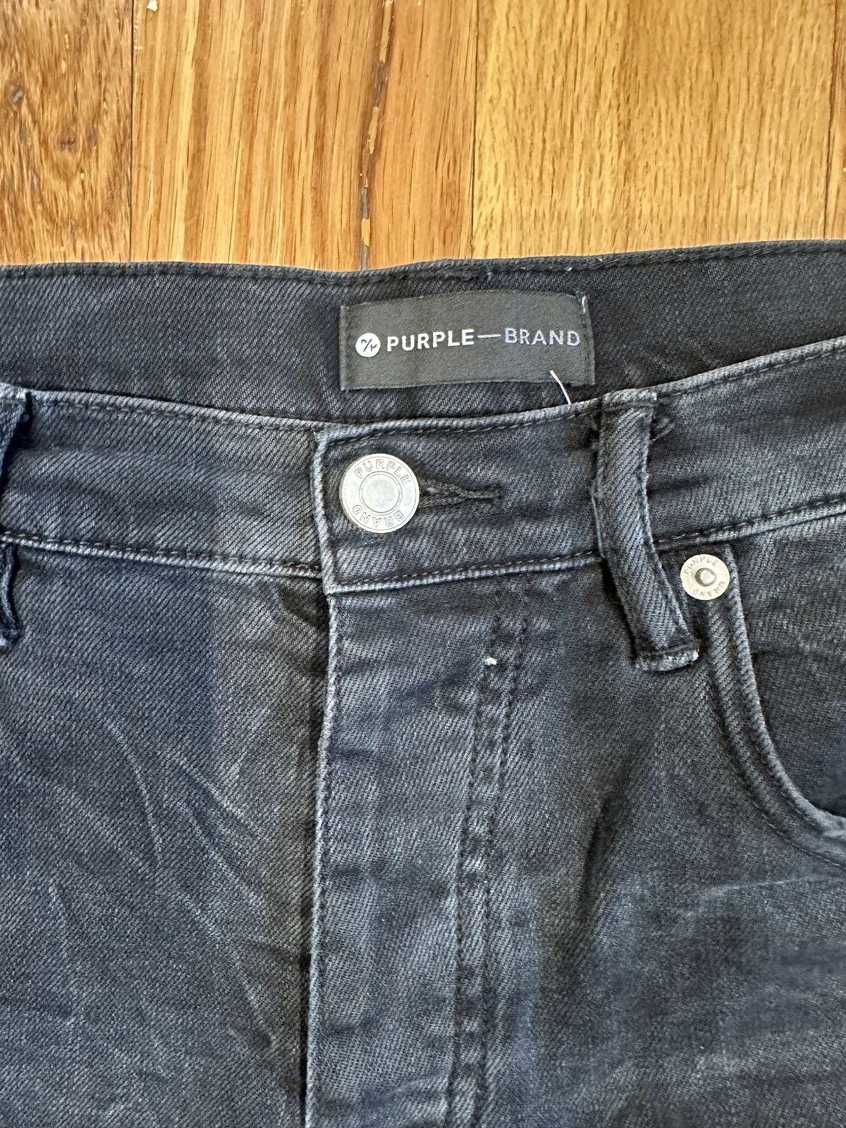 Purple Brand Purple Brand Knee Hole Black Denim Jeans Size 34 Size US 34 / EU 50 - 3 Thumbnail