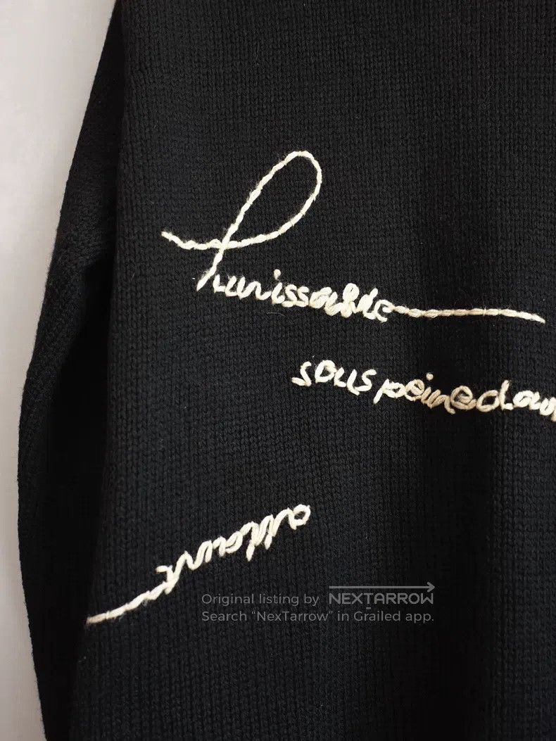 Yohji Yamamoto YOHJI YAMAMOTO French Embroidered Wool Cardigan Size US L / EU 52-54 / 3 - 7 Thumbnail
