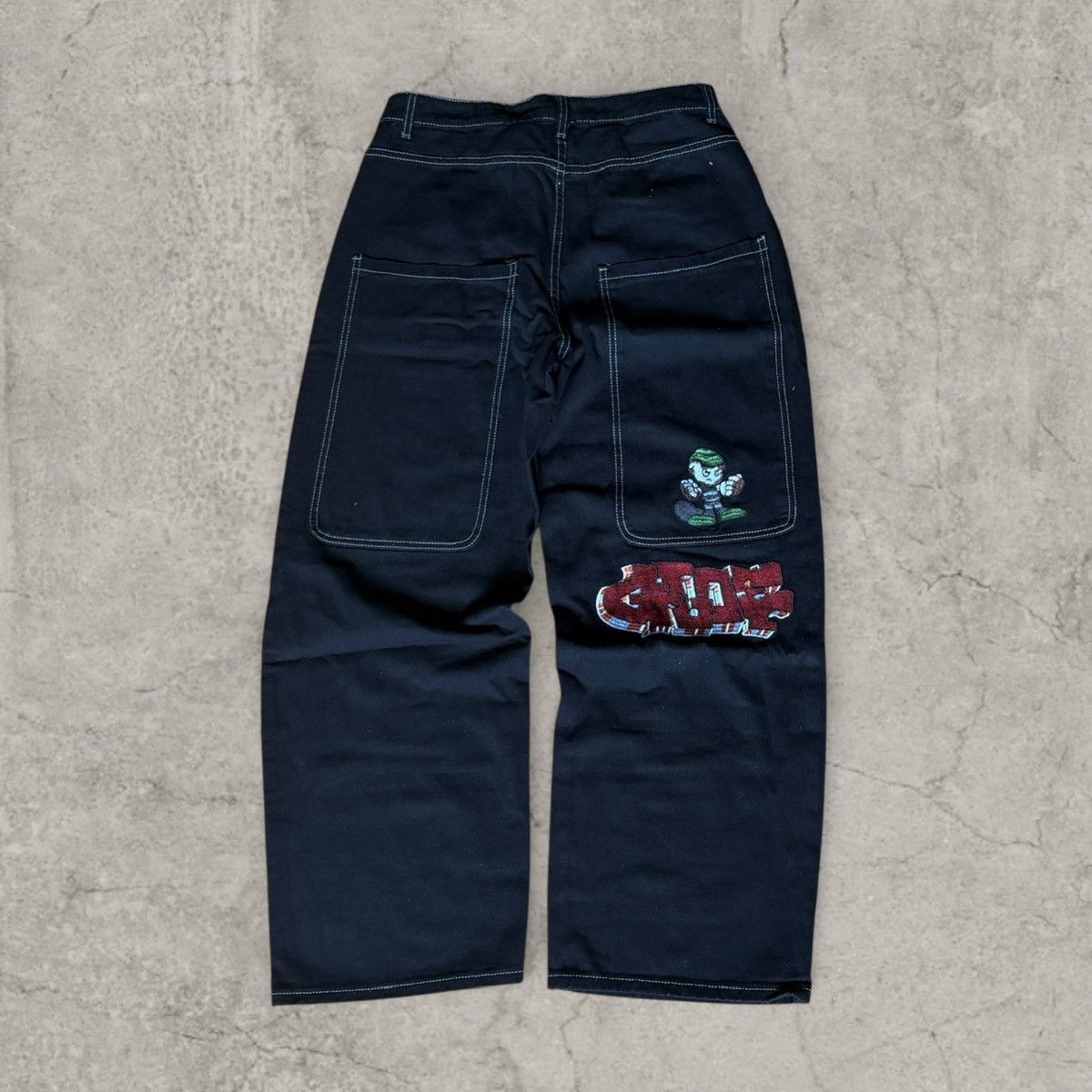 Japanese Brand Cool wide skater Japanese style jeans in black. Size L Size US 34 / EU 50 - 1 Thumbnail