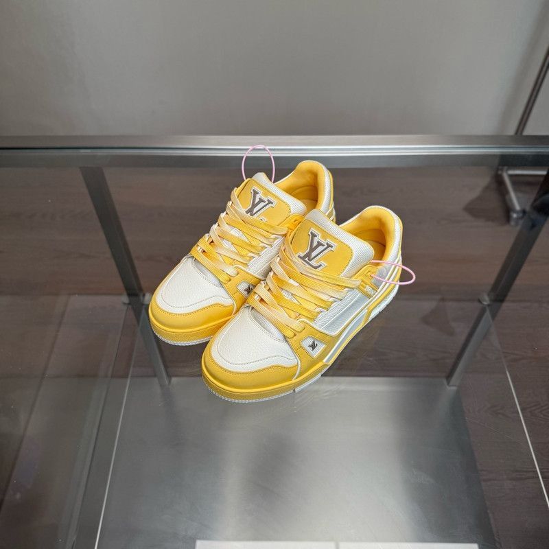 Louis Vuitton Yellow White Low-Top Sneakers -
