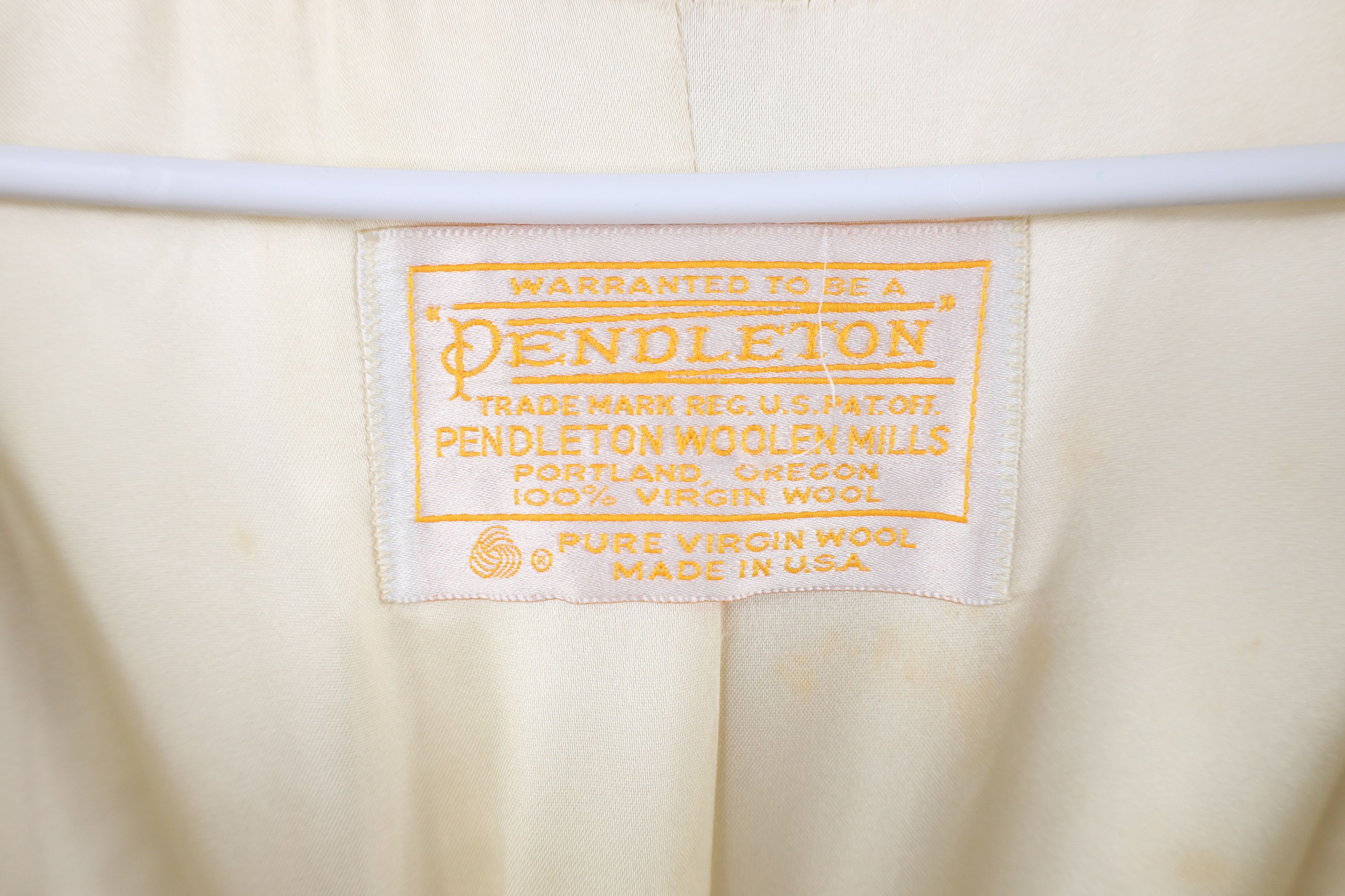 Pendleton × Vintage Vintage 70s Pendleton Wool Trench Coat Jacket Cream USA Size L / US 10 / IT 46 - 10 Thumbnail