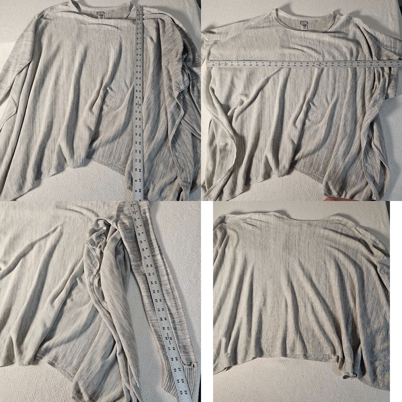 Converse Converse One Star Womens Pullover Sweater Long Sleeve Gray Acrylic XL Slim Asymmetric Scoop Neck Stars Pattern Knit Size XL / US 12-14 / IT 48-50 - 8 Thumbnail