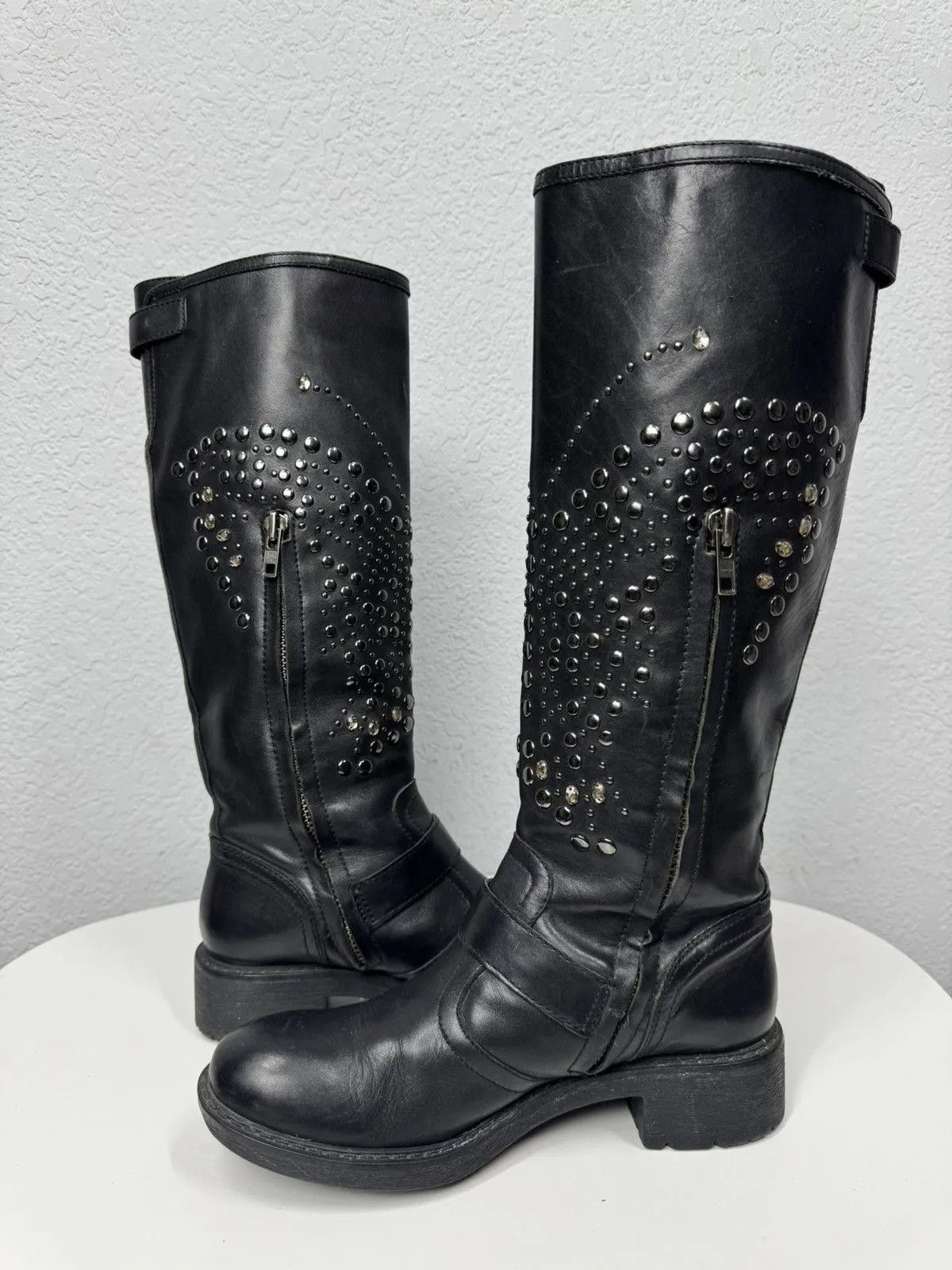 ASH Vintage Leather High Heel Boots Avantgarde Gothic Y2K Guidi Size US 6 / IT 36 - 10 Thumbnail