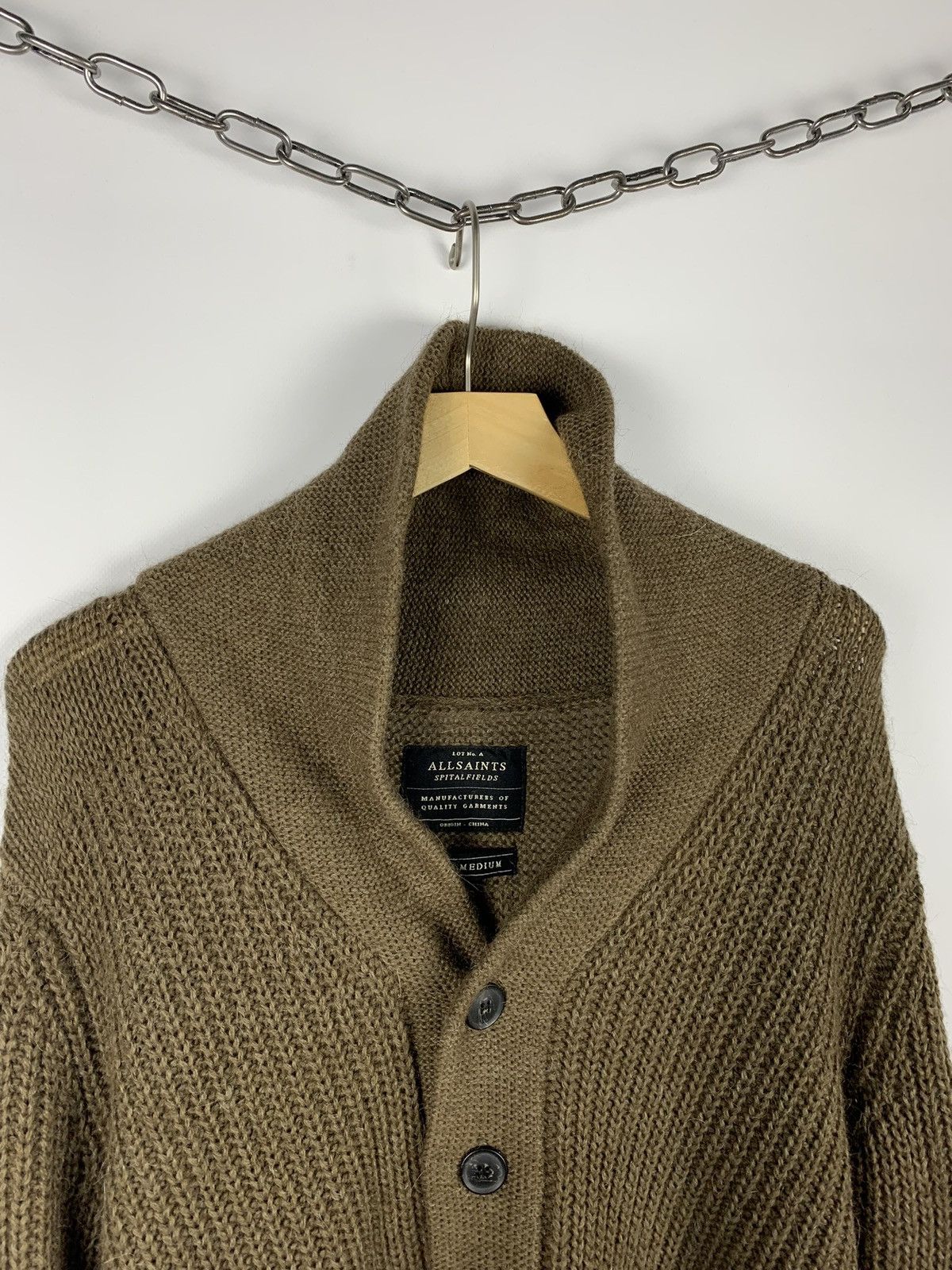 Allsaints Spitalfields Furness Cardigan Men’s Size M Olive