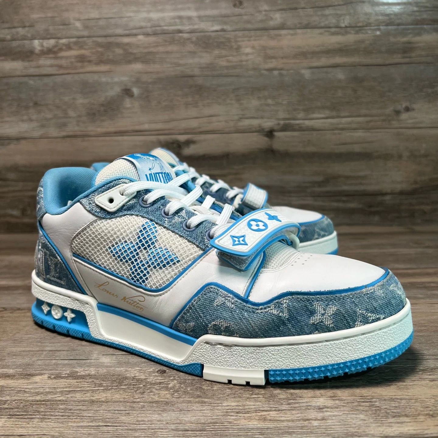 Louis Vuitton LV Trainer NC Blue/White Velcro Denim 97New UK7/41 Size US 8 / EU 41 - 2 Thumbnail