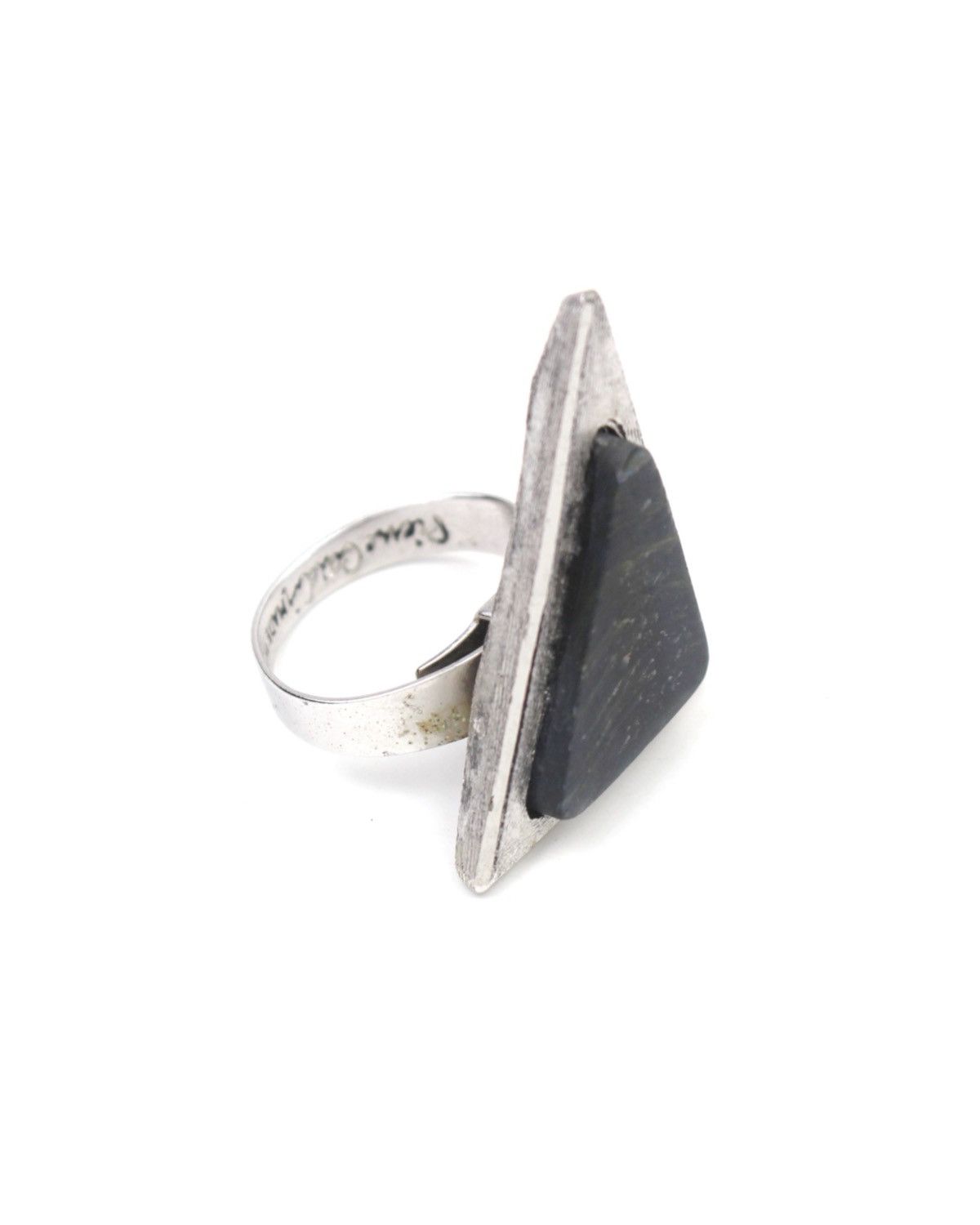 Pierre Cardin 1970S PIERRE CARDIN GEOMETRIC TRIANGLE SILVER-PLATED RING Size ONE SIZE - 3 Thumbnail