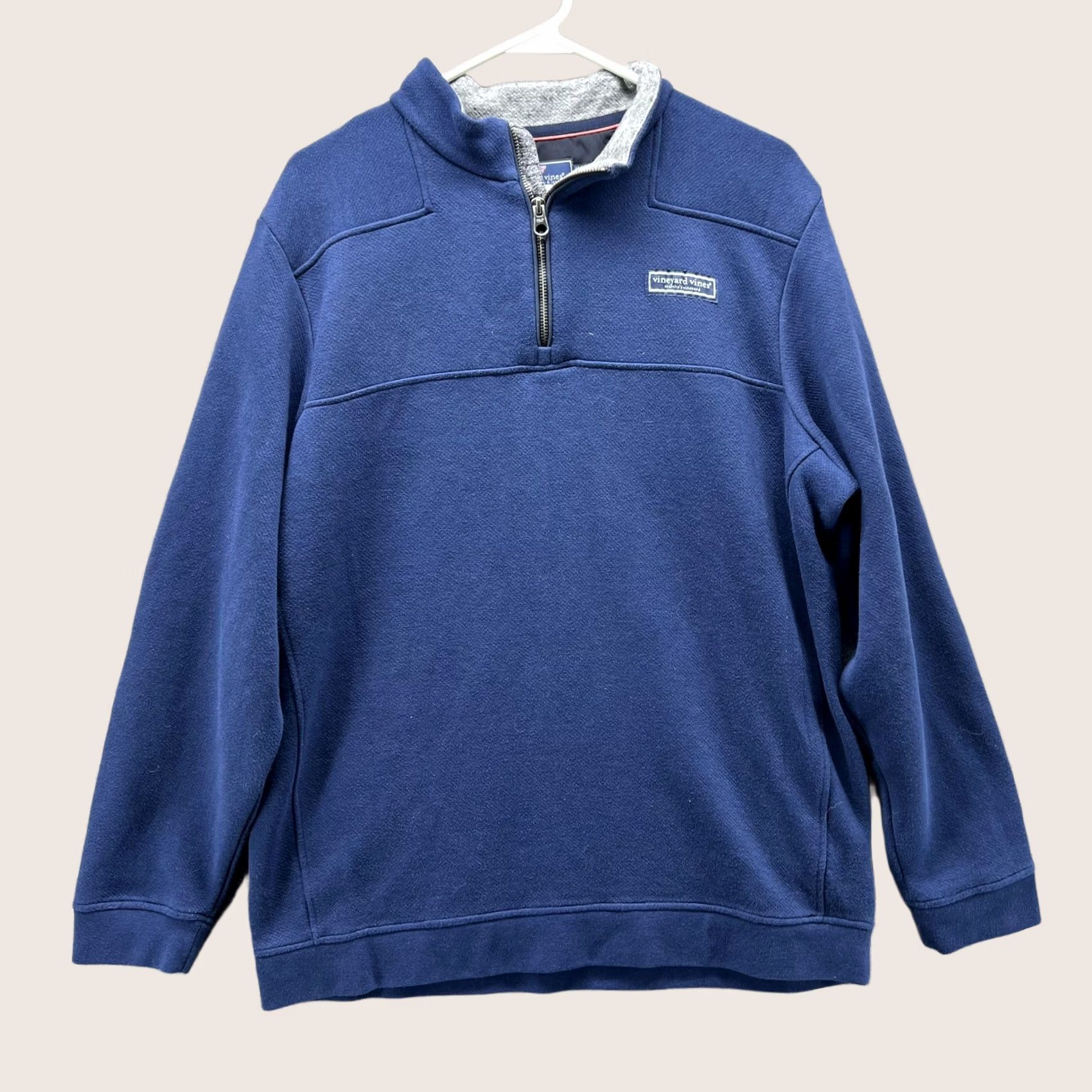 Vineyard Vines VINEYARD VINES Shep Shirt Sweatshirt Mens L Blue Quarter Zip Pullover Fleece Shirt Pullover with Pockets Linen/Logo? Size US L / EU 52-54 / 3 - 1 Thumbnail