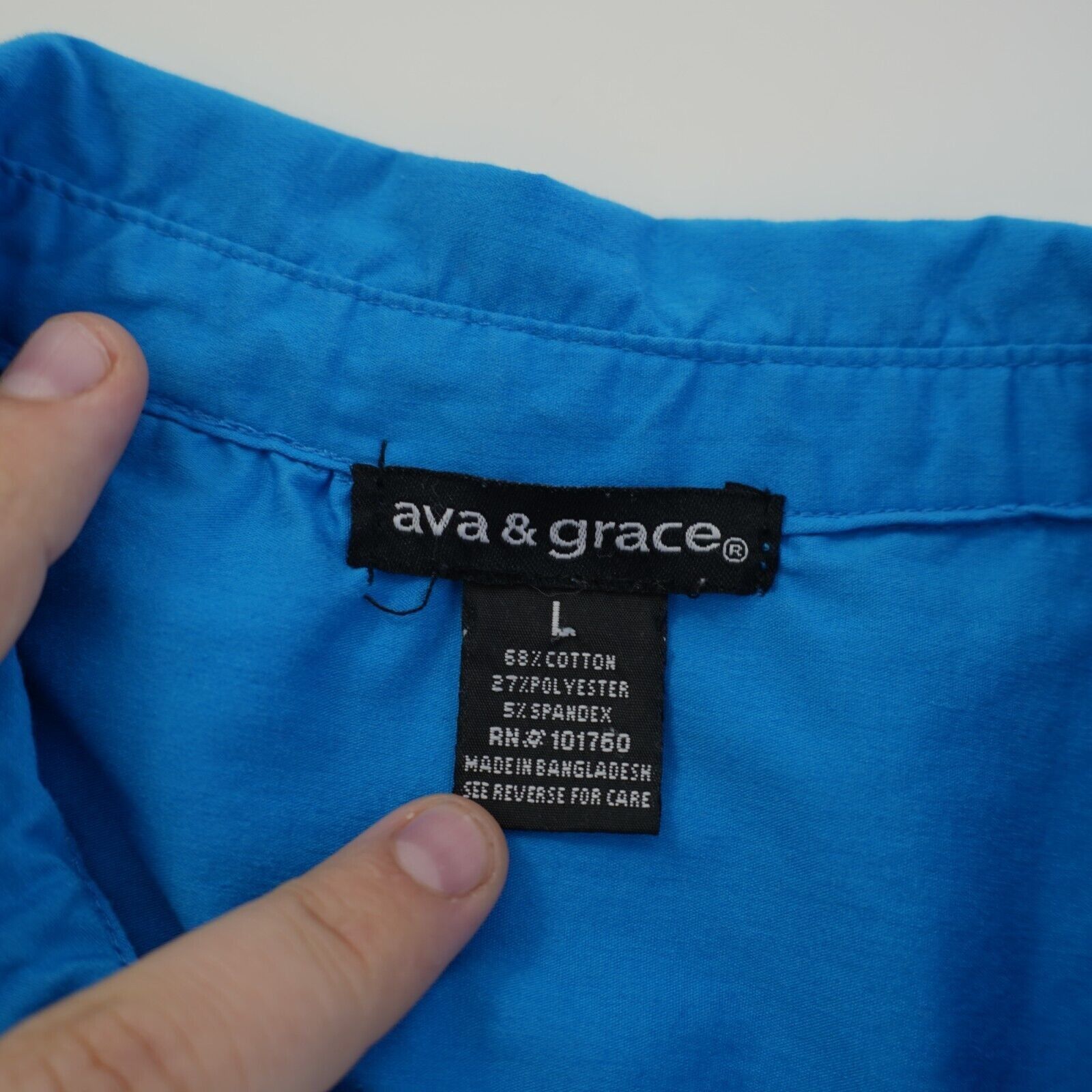 Designer Ava & Grace Teal Large Cotton Blend Roll Tab Metal Button Fr Size L / US 10 / IT 46 - 8 Thumbnail