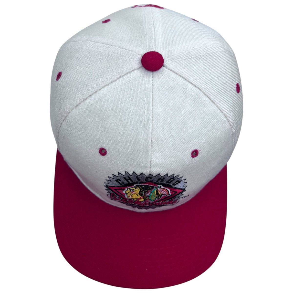 NHL × Starter × Vintage Vtg 1990s NHL Chicago Blackhawks Wool Plain Logo Starter Hat Size ONE SIZE - 6 Thumbnail