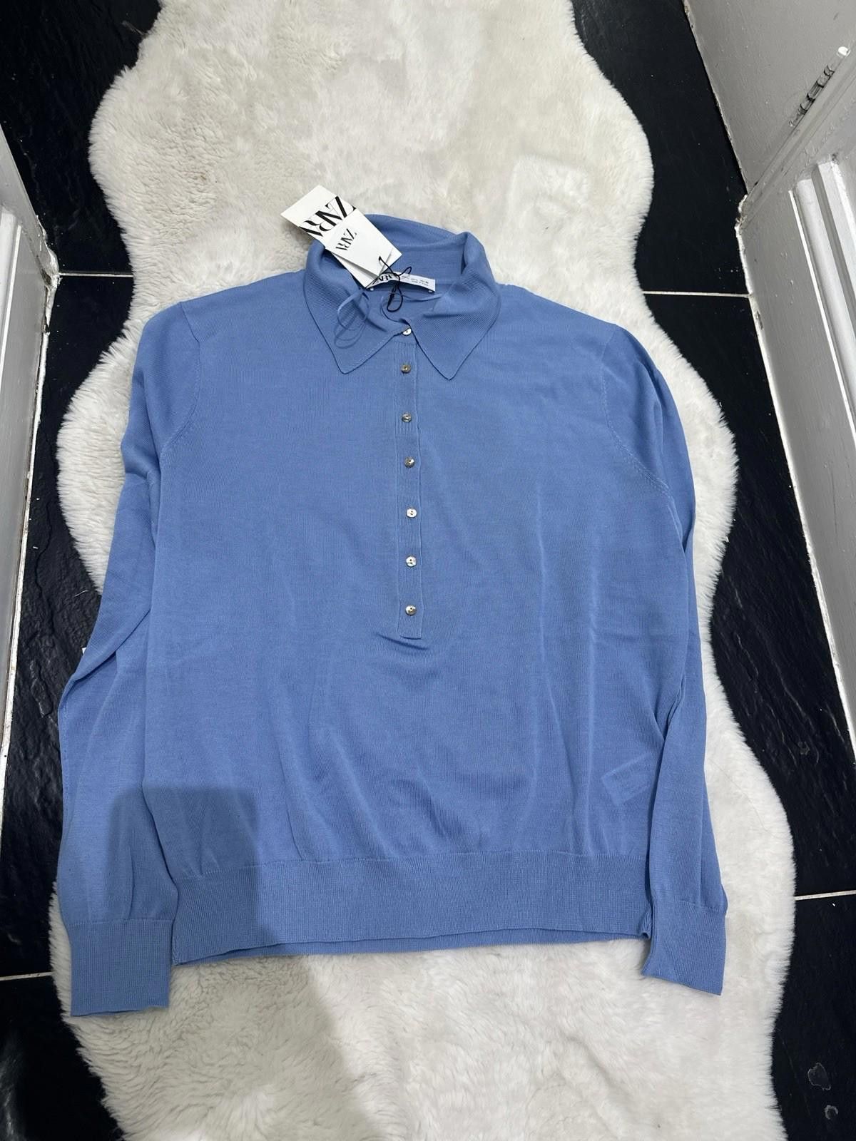 Zara ZARA blue lightweight jumper Size L / US 10 / IT 46 - 1 Thumbnail