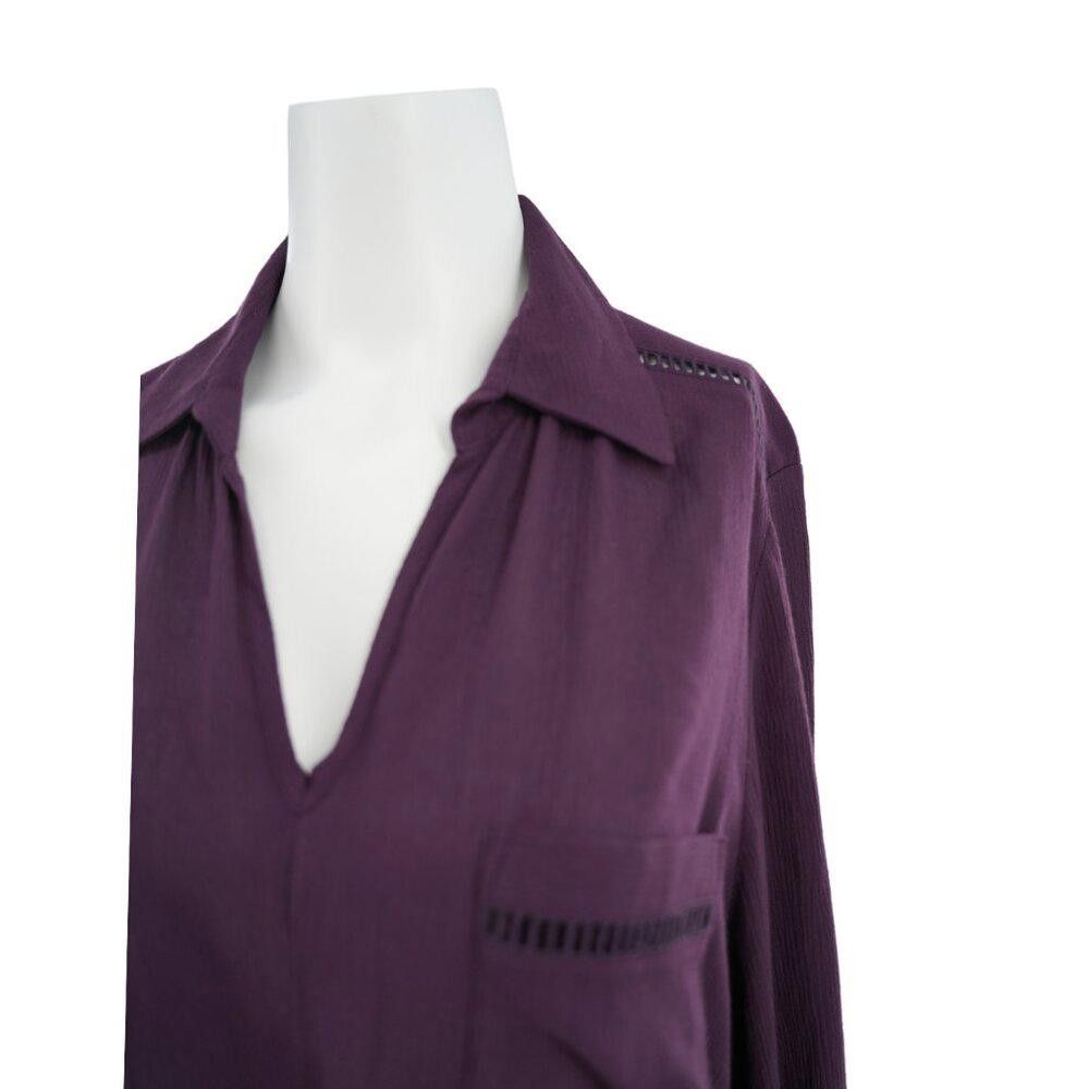 Designer Karen Kane Purple Button Down Blouse Size Medium Size M / US 6-8 / IT 42-44 - 3 Thumbnail
