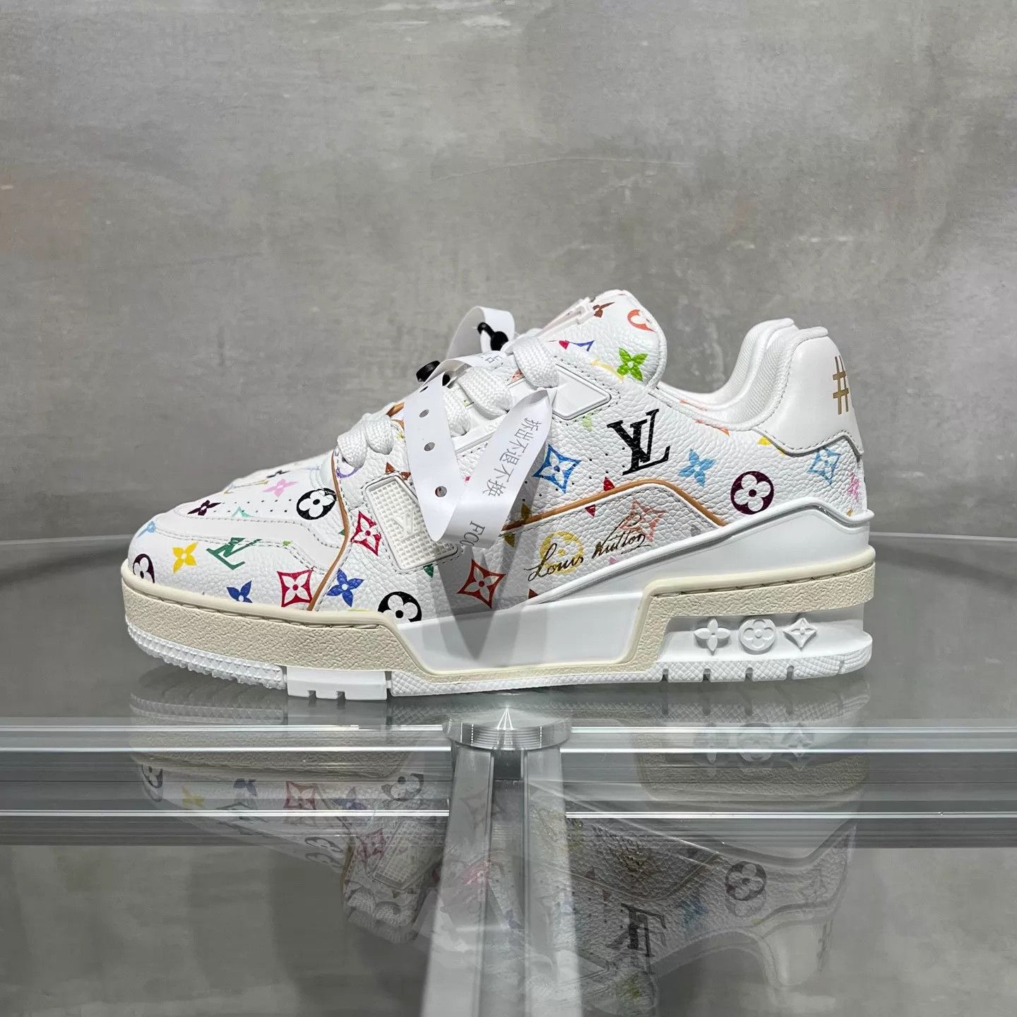 Louis Vuitton LV x Takashi Murakami White Multicolor Trainer 35.5 Size US 5 / IT 35 - 3 Thumbnail