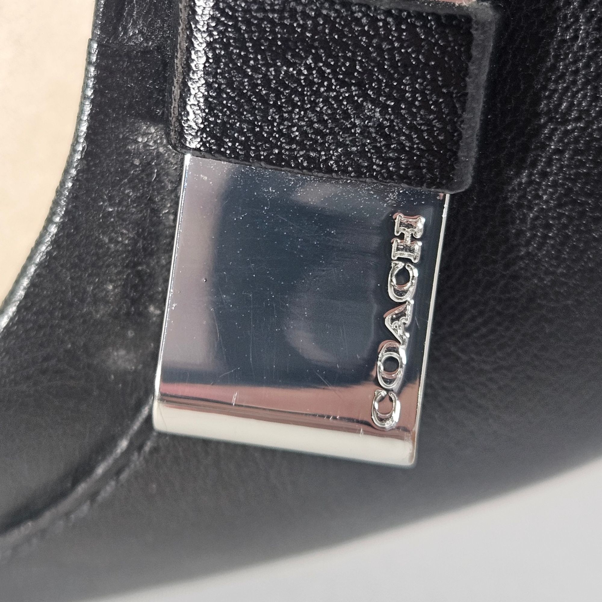 Coach Women’s Black Leather Wedge Heels 6.5B Quiet Luxury, O
