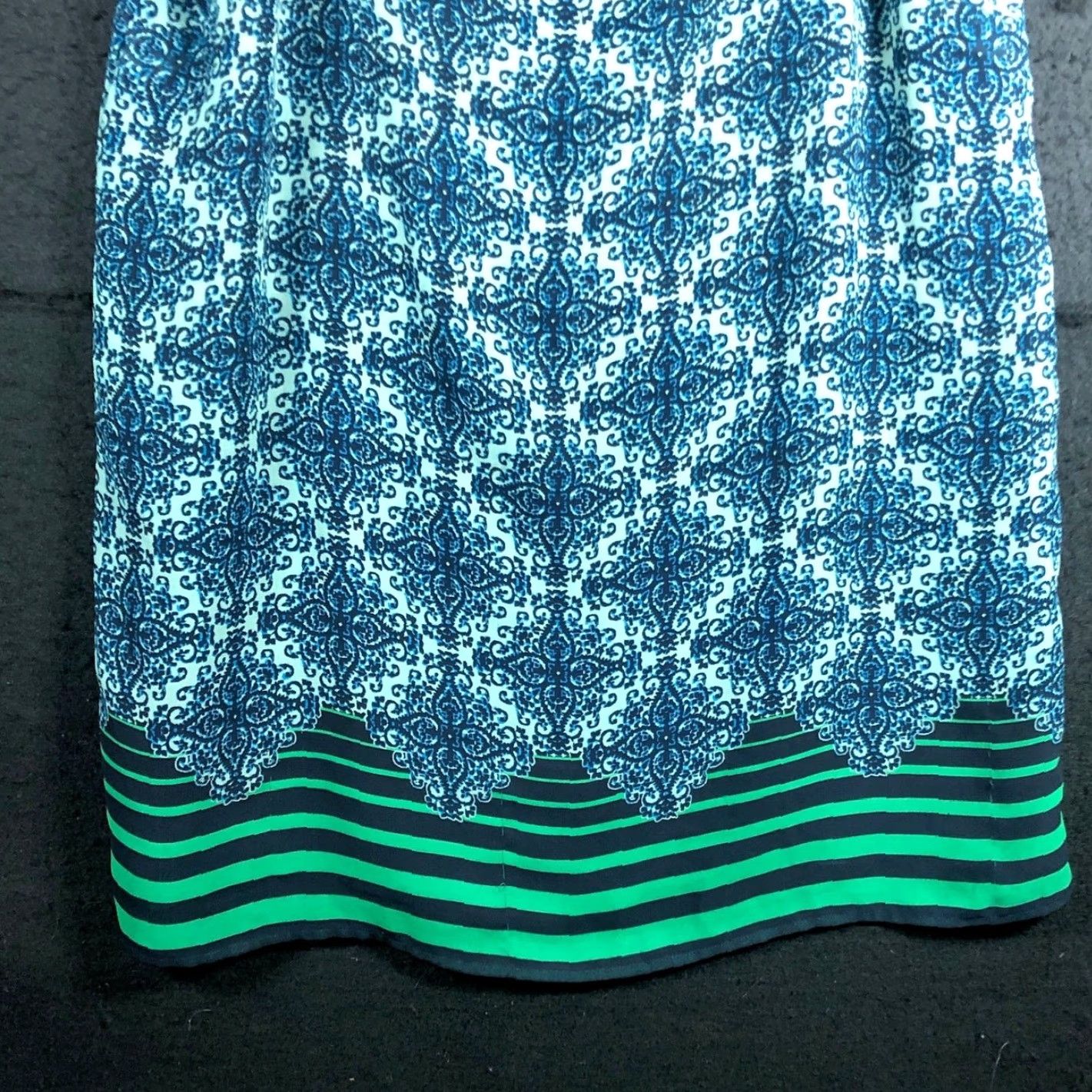 Vintage Cabi Blouse Sleeveless Blue Green Border Stripe Lined Cami Tank Medium Women’s Shirt Casual Workwear Size M / US 6-8 / IT 42-44 - 3 Thumbnail