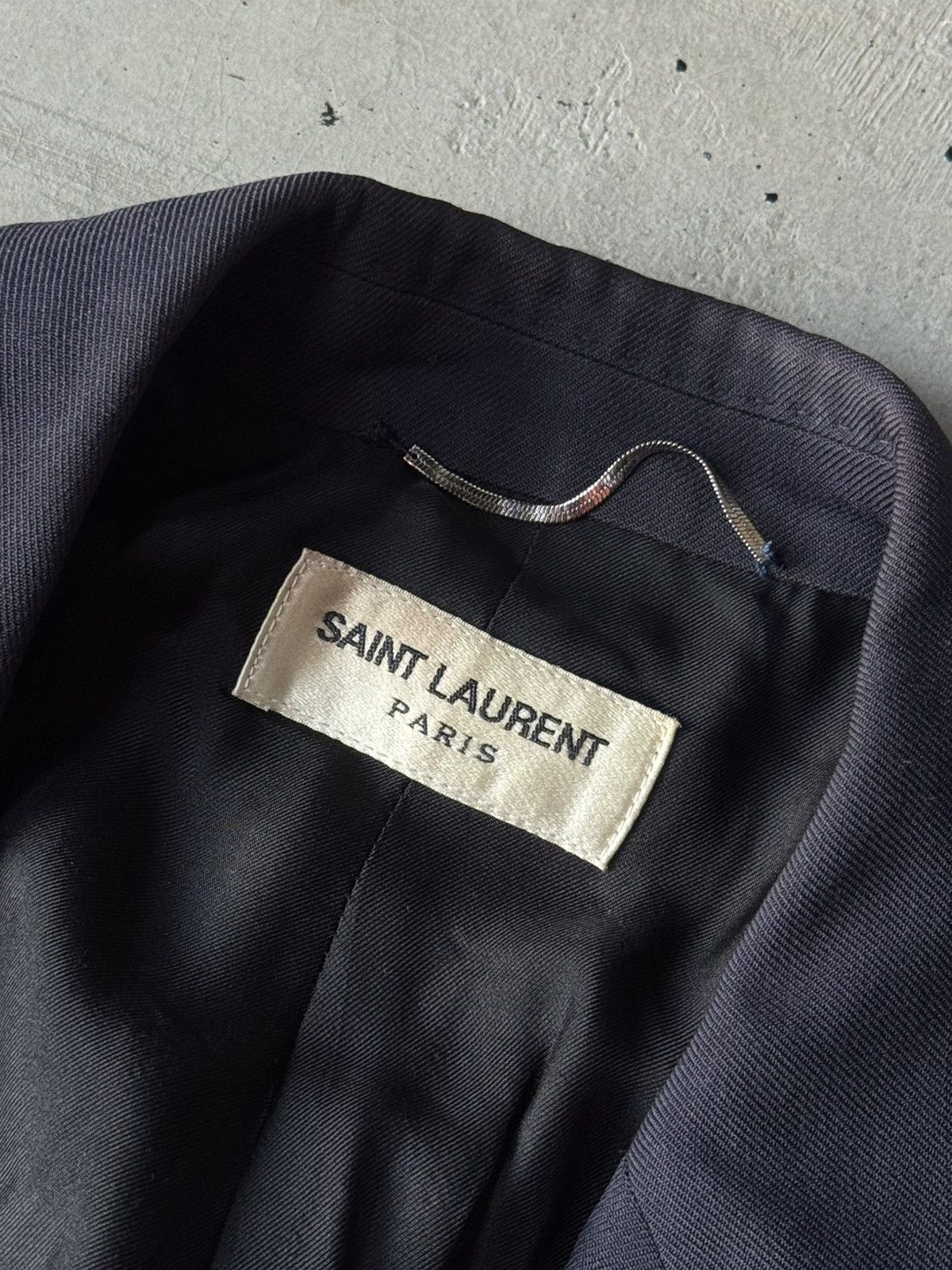 Saint Laurent Paris Saint Laurent Paris - Navy Blue Wool Blazer Size 46S - 10 Thumbnail