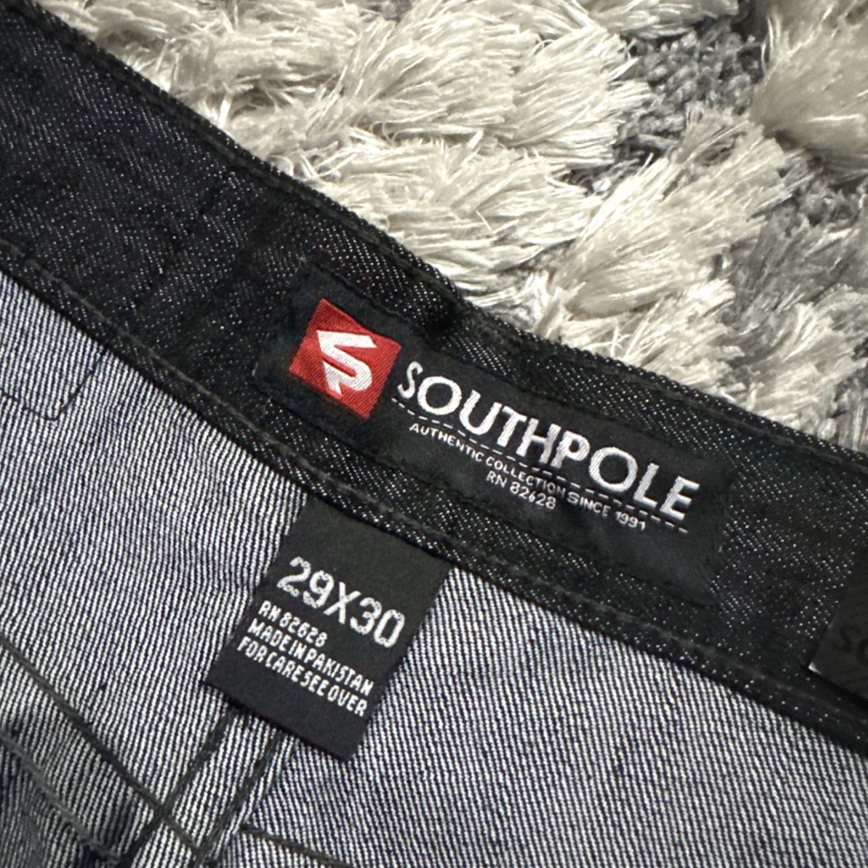 Southpole VINTAGE Southpole Jeans Baggy Deadstock Men’s 29x30 Black Embroidered 90s Y2K Grail Straight Jeans Mens Size US 29 - 6 Thumbnail