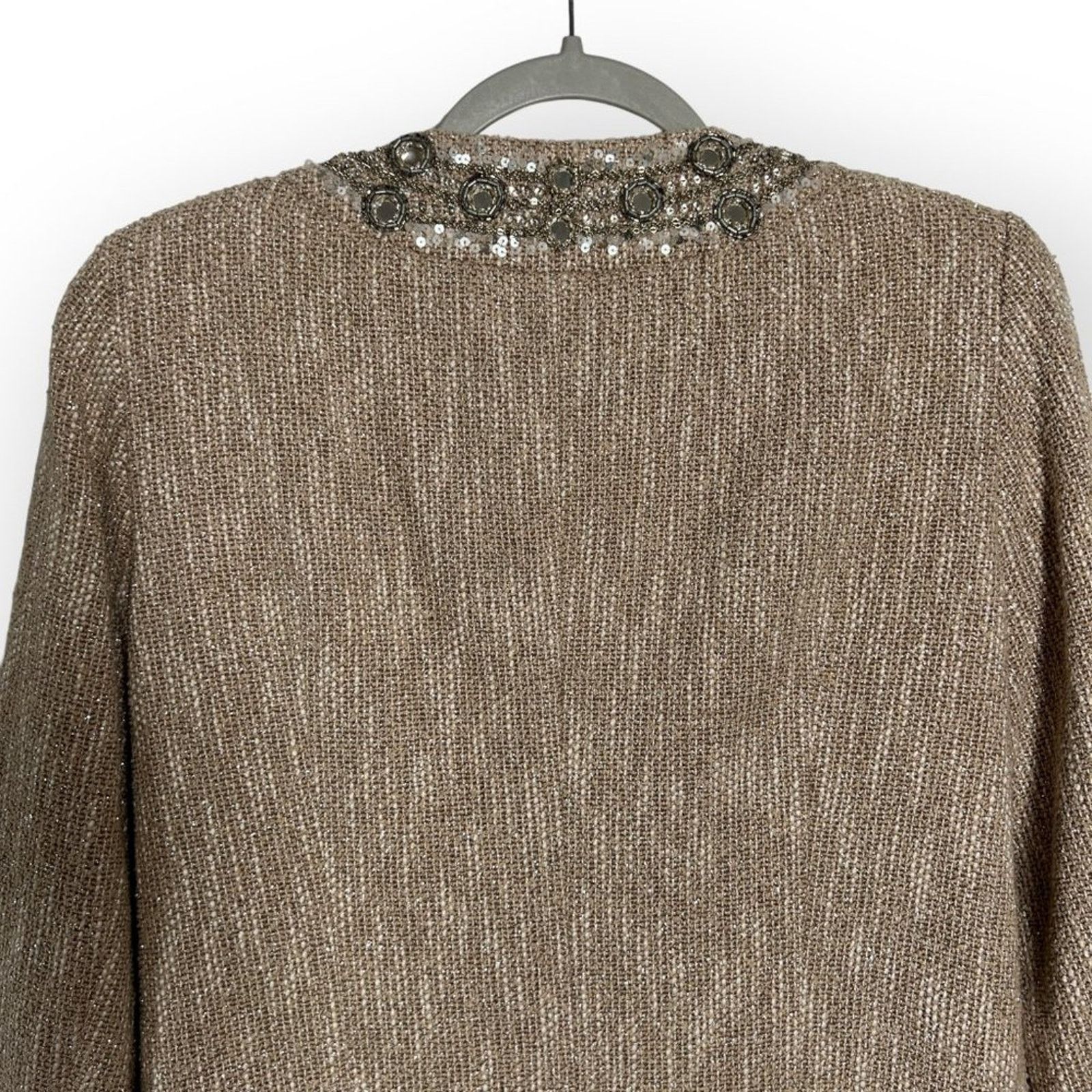 Lafayette 148 Lafayette 148 Sequined Tweed Blazer 6 Brown Textured Jacket Size M / US 6-8 / IT 42-44 - 9 Thumbnail