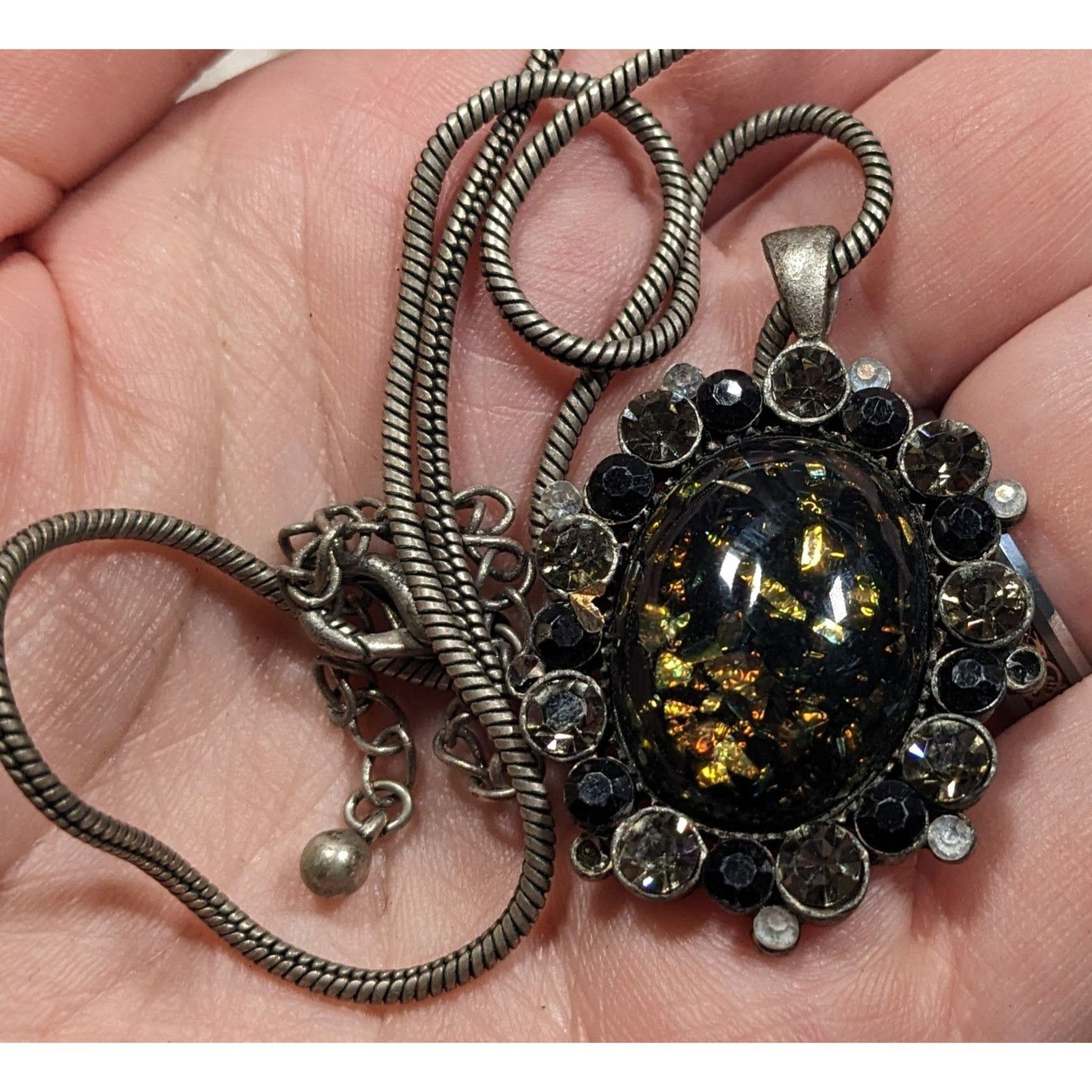 Other Gothic Victorian Style Faux Opal Pendant Necklace Size ONE SIZE - 5 Thumbnail