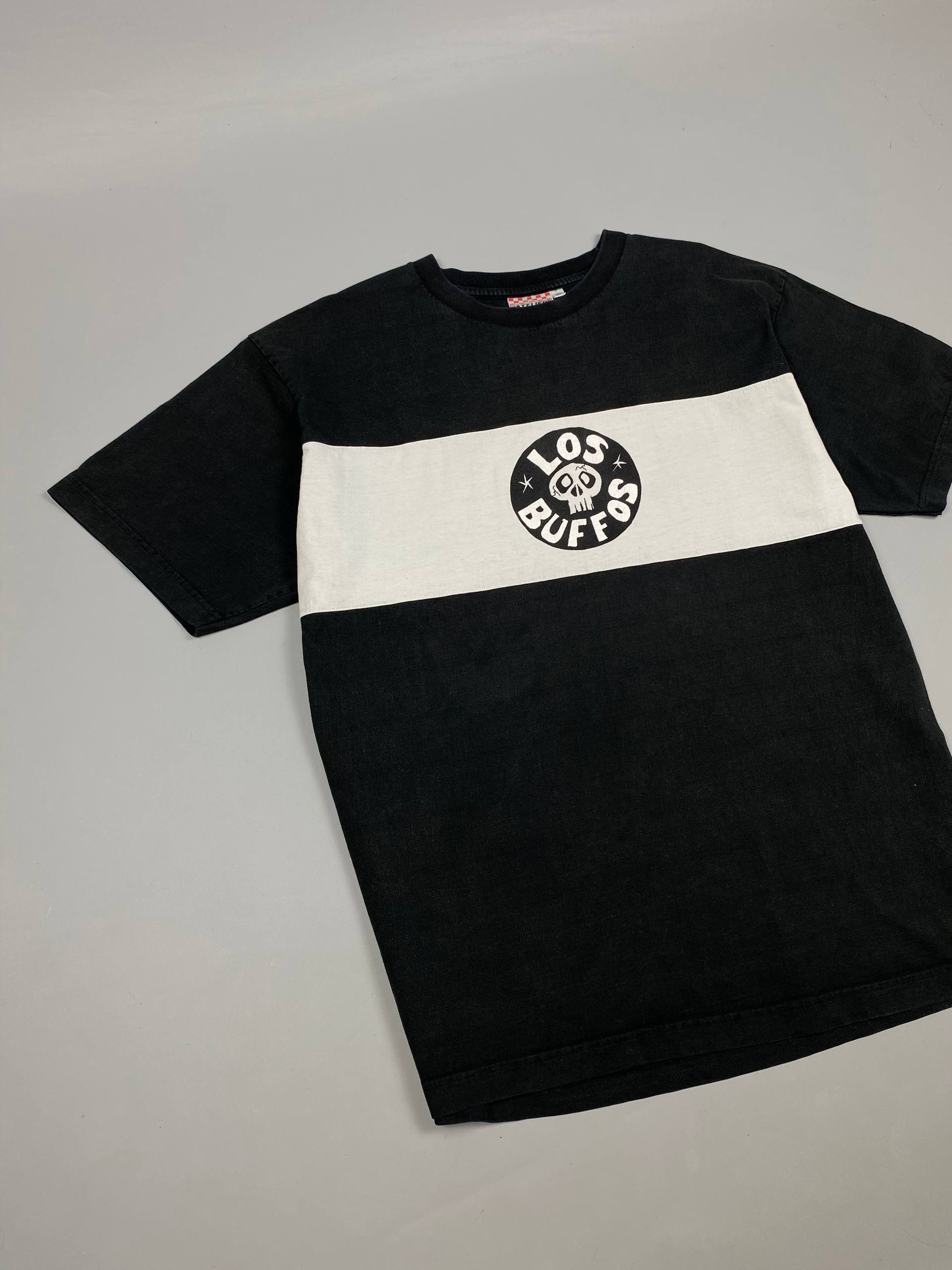 The Unbranded Brand Vintage Los Buffos Biker Tee Black White Too Drunk To Die Size US XL / EU 56 / 4 - 1 Thumbnail