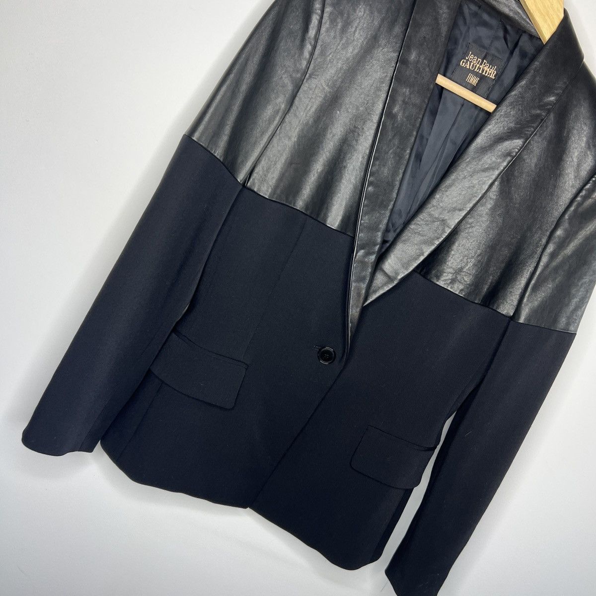 Jean Paul Gaultier JPG Women's Blazer Wool Jacket Leather