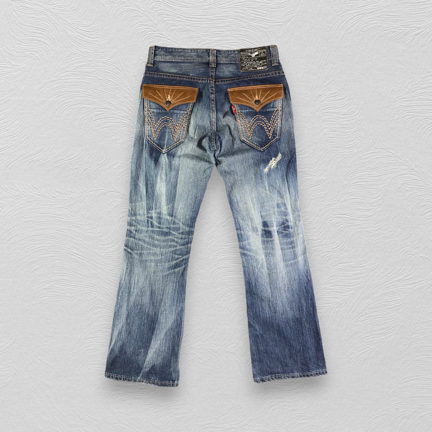 Edwin Edwin XV Jeans Distress Flare Denim KJ2704 Size US 34 / EU 50 - 2 Thumbnail