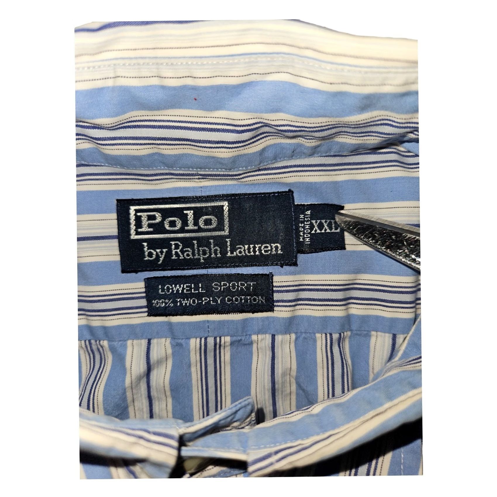 Polo Ralph Lauren VINTAGE Polo Ralph Lauren Sport Button Up Shirt XXL Blue Striped Long Sleeve Preppy Men's Size US XXL / EU 58 / 5 - 2 Thumbnail