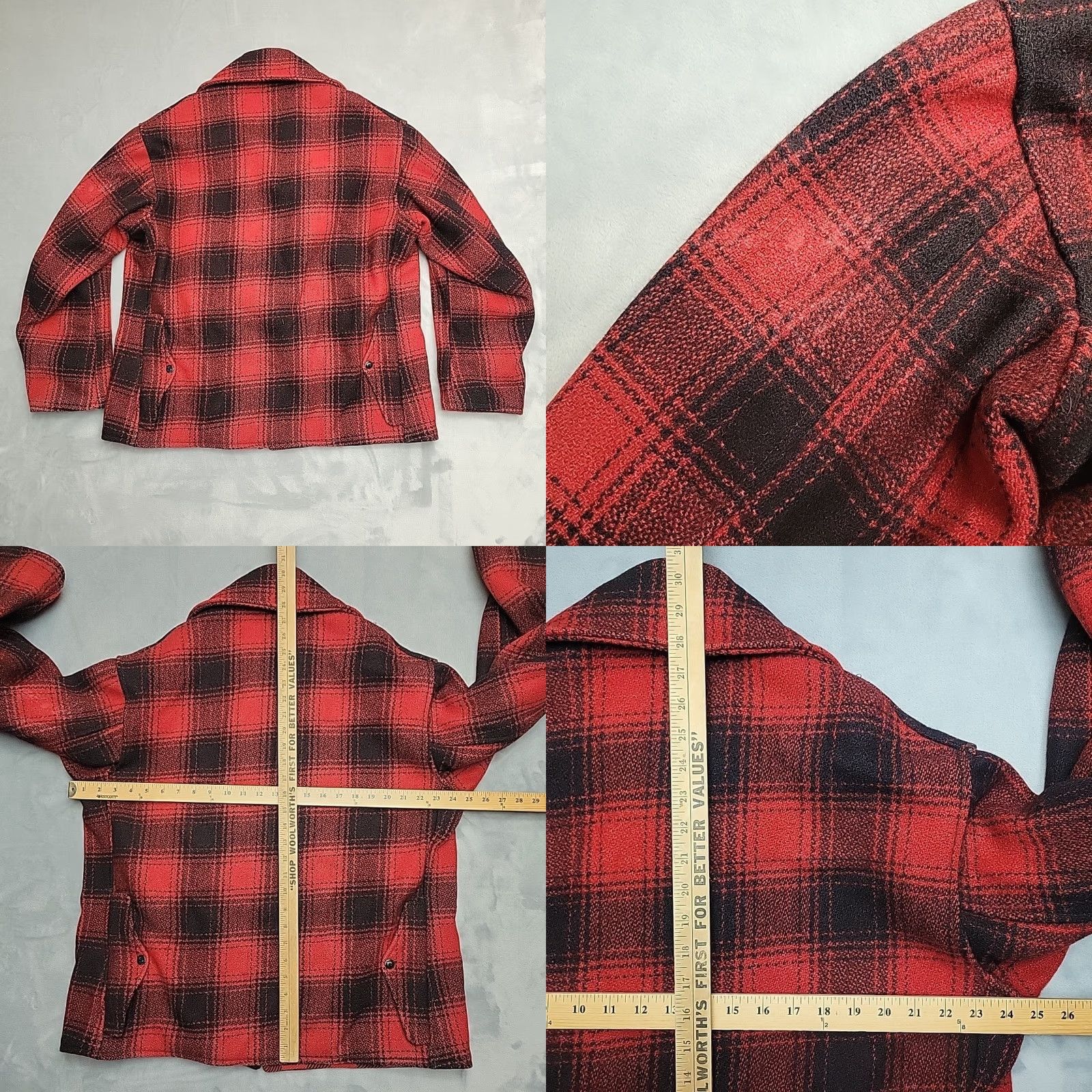 Vintage VINTAGE Penney's Jacket Men XL Red Buffalo Plaid Wool Mackinaw Made in USA Work Hunt Jacket Size US XL / EU 56 / 4 - 8 Thumbnail