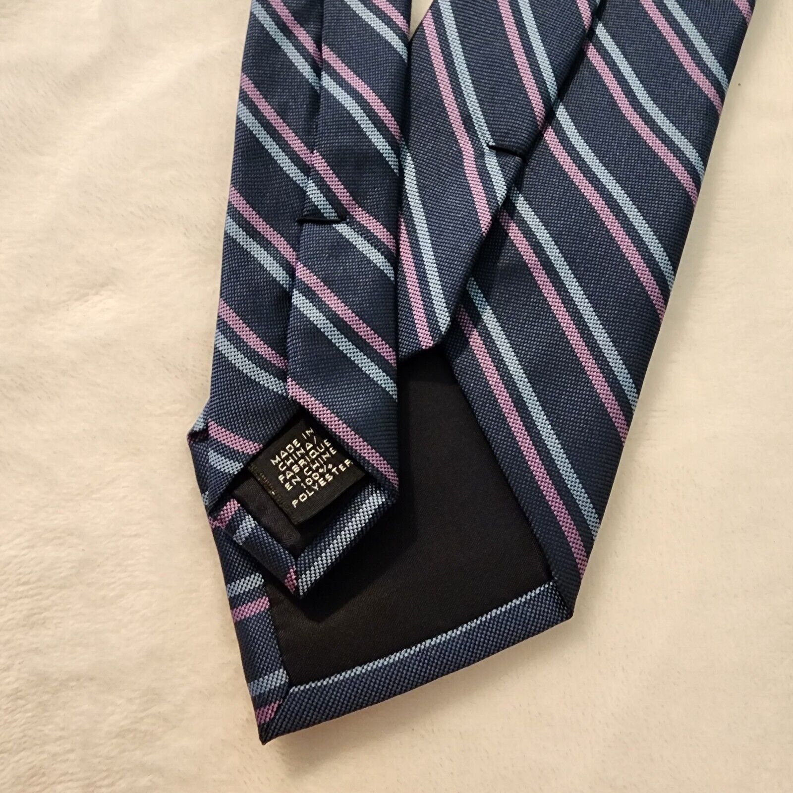 Lands' End Lands' End Tie Blue and Purple Striped Classic Style Necktie Size ONE SIZE - 2 Thumbnail