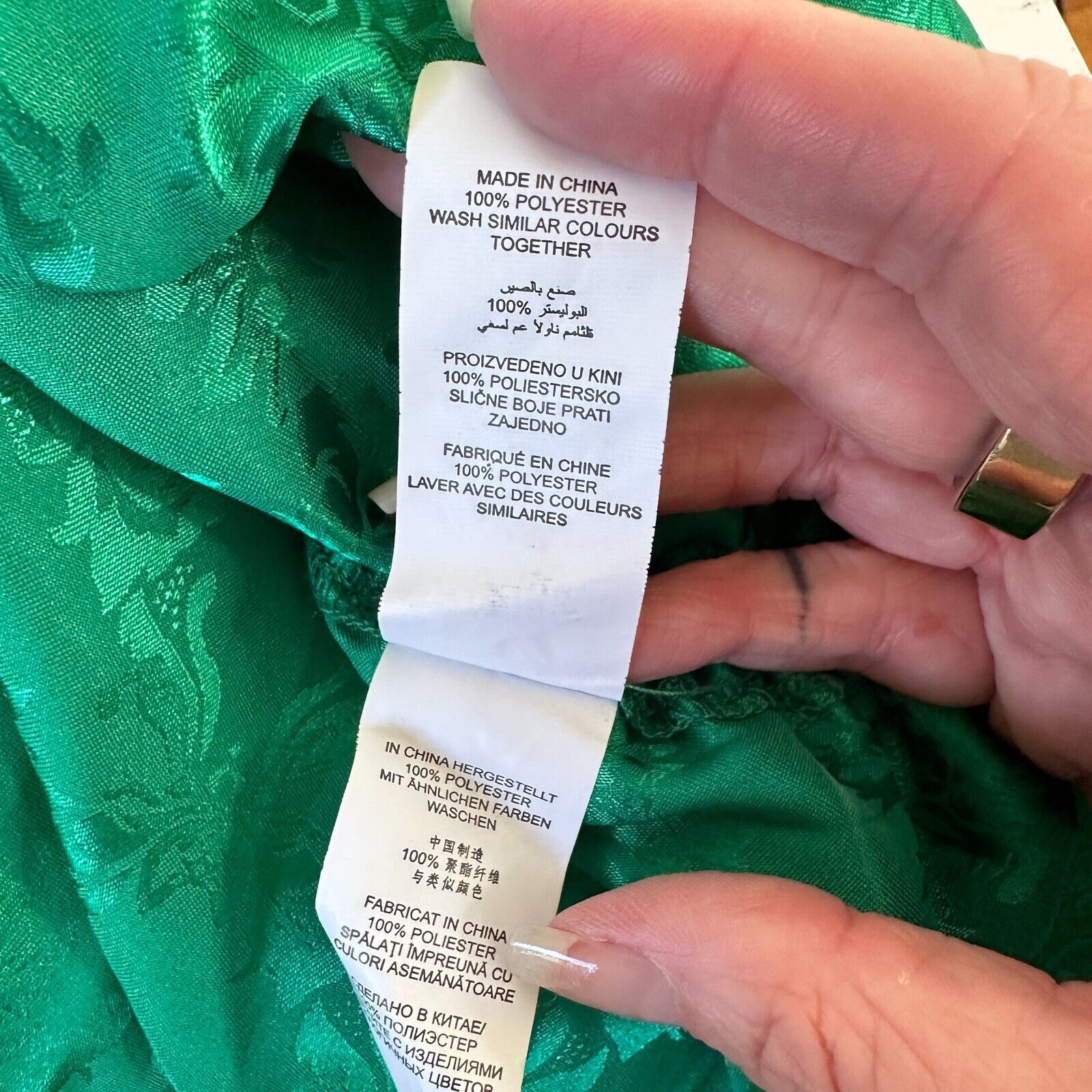 Other Missguided Green Satin Ruche Spaghetti Strap Mini Dress 6 Size M / US 6-8 / IT 42-44 - 8 Thumbnail