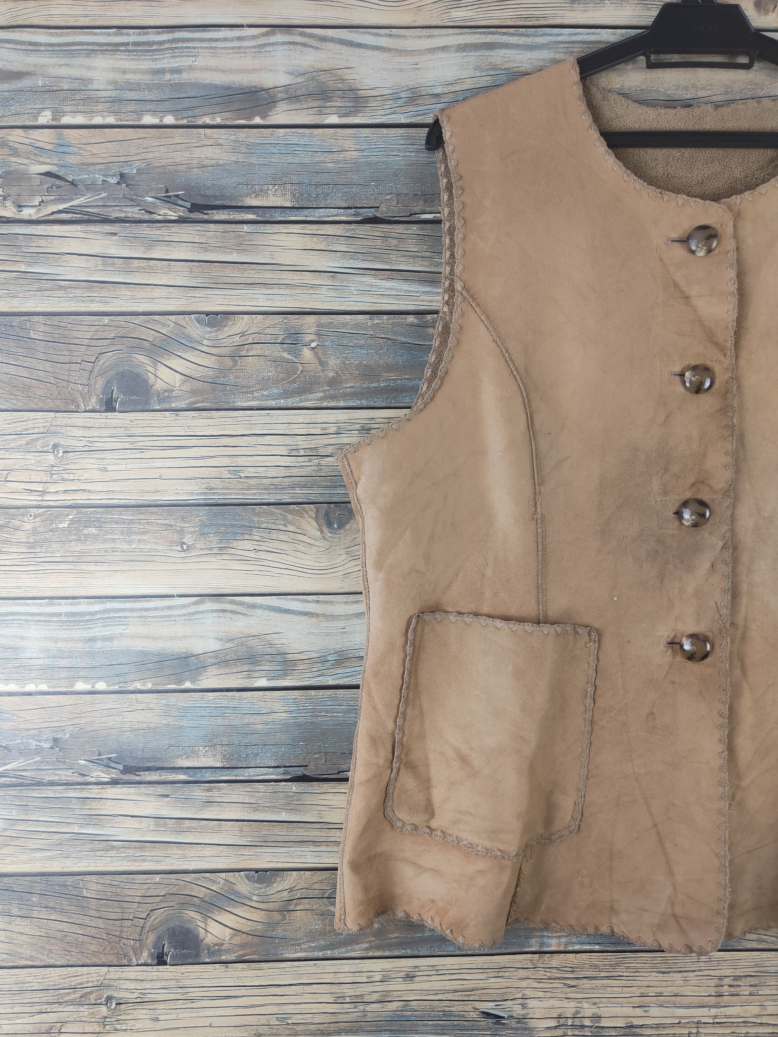 Japanese Brand DL Liliane Burty Light Brown Leather Vests #1931 Size L / US 10 / IT 46 - 3 Thumbnail