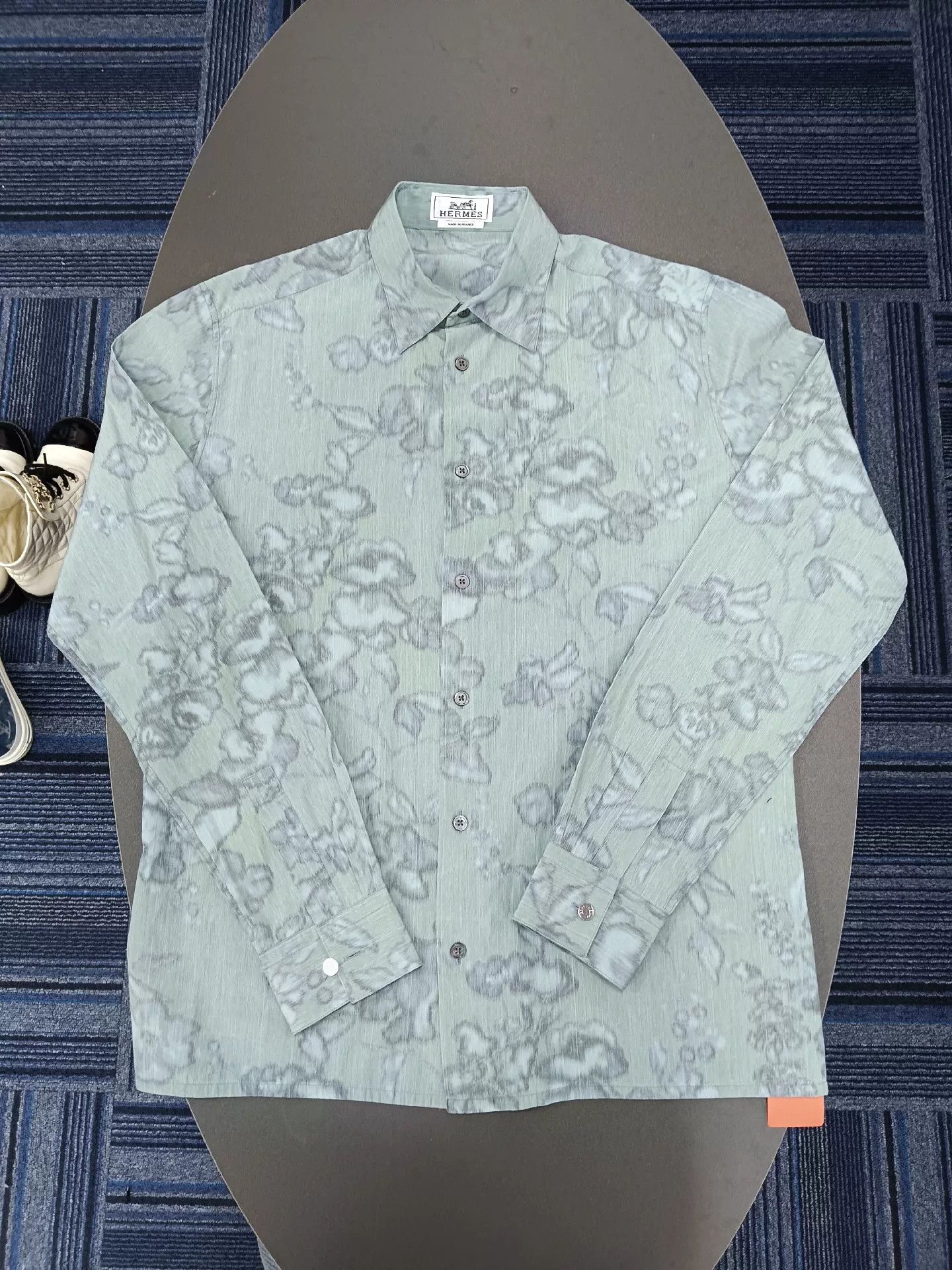 Hermes Hermes Green Long Sleeve Artistic Shirt Size US M / EU 48-50 / 2 - 1 Thumbnail